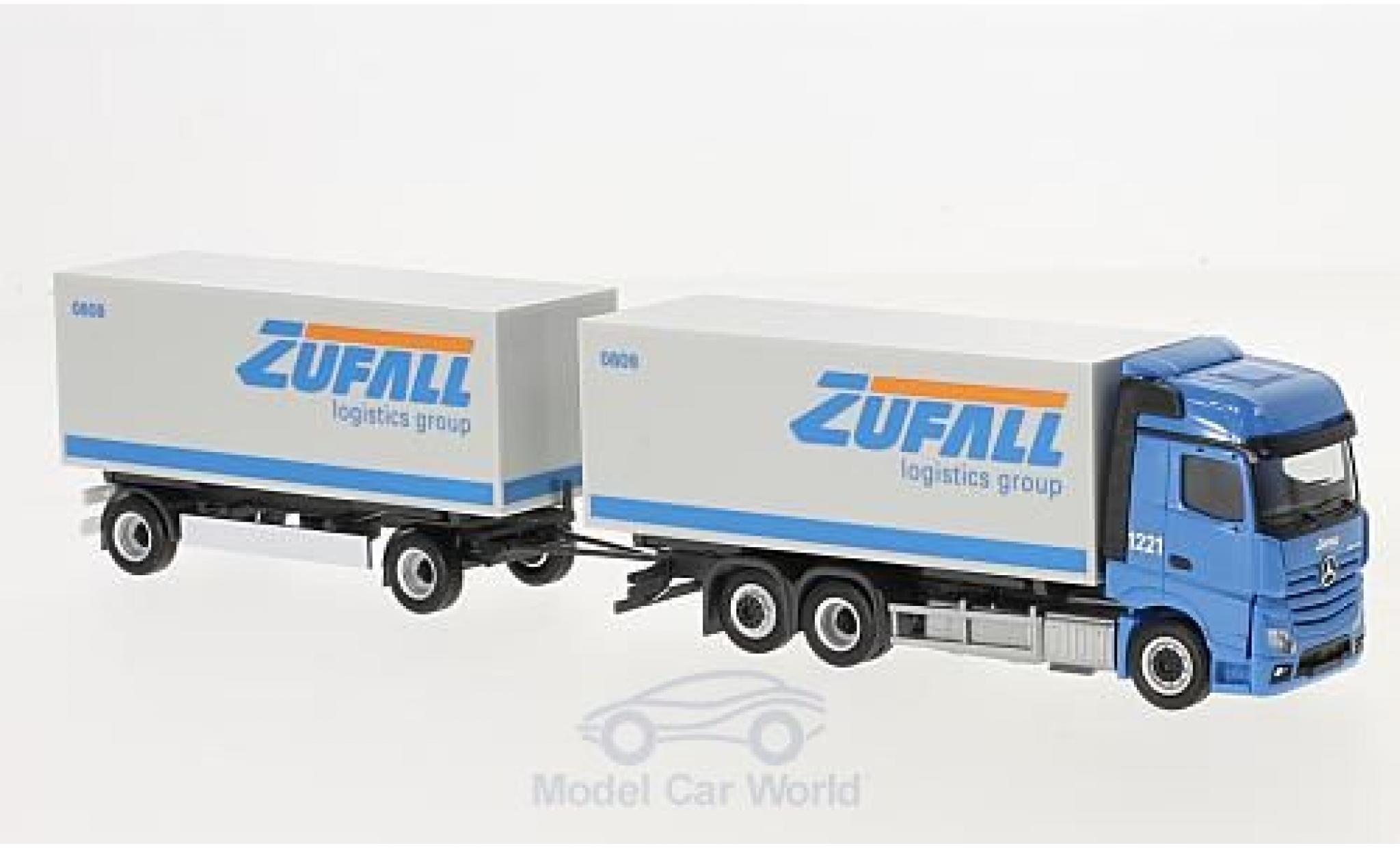 Mercedes Actros 1/87 Herpa Bigspace Zufall Wechselkoffer-H&auml;ngerzug modelauto