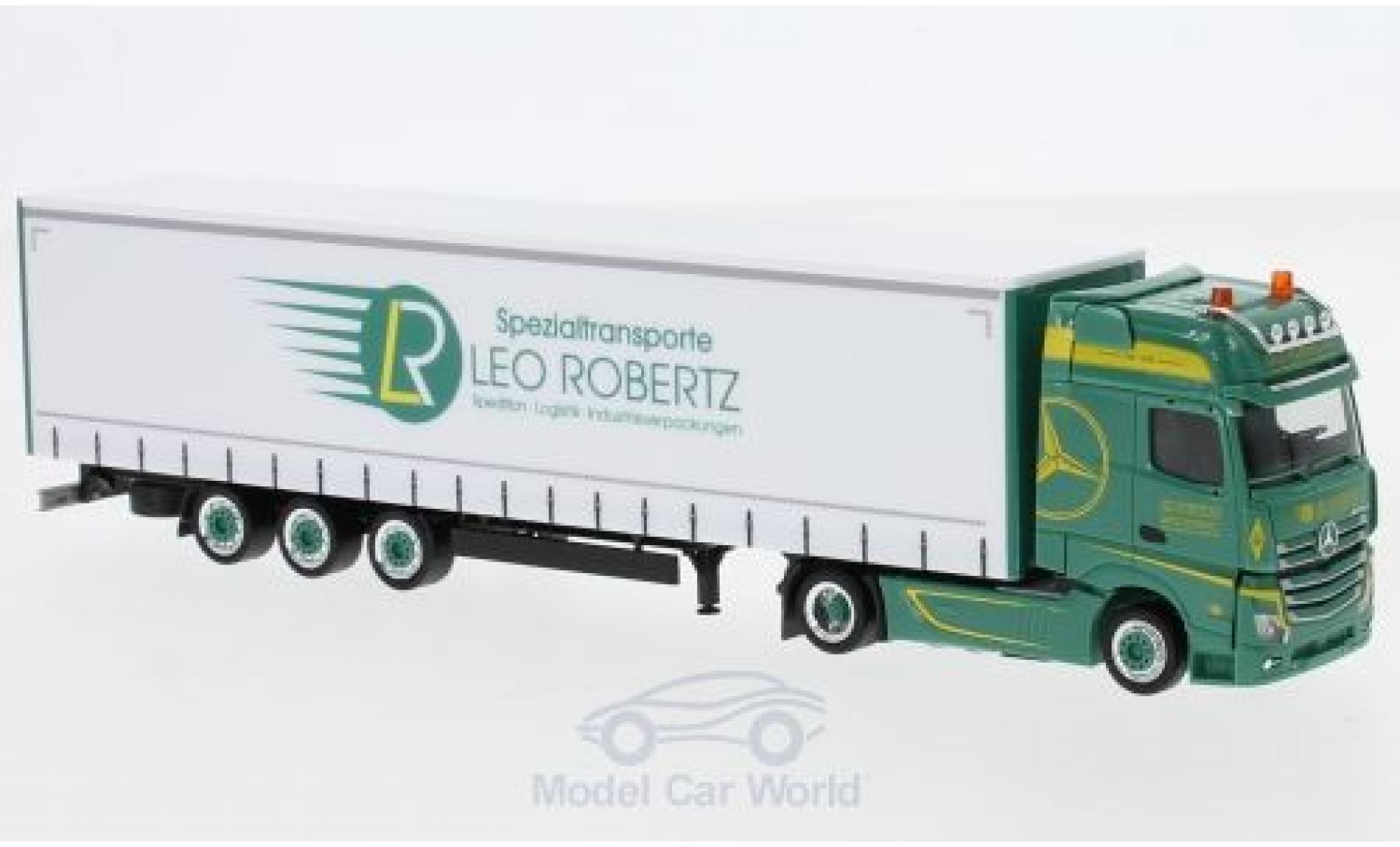 Mercedes Actros 1/87 Herpa Gigaspace Leo Robertz Lowliner-Sattelzug modelauto
