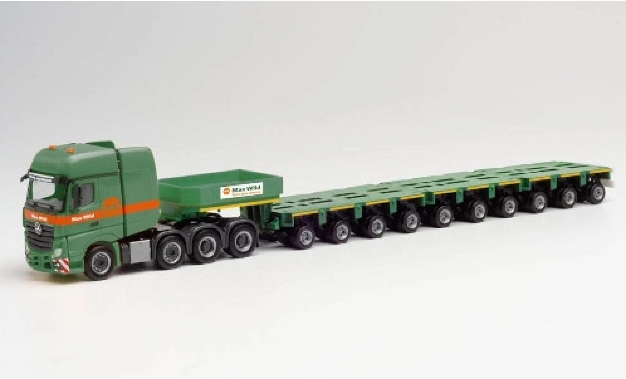 Mercedes Actros 1/87 Herpa SLT Max Wild Tiefladesattelzug modelauto