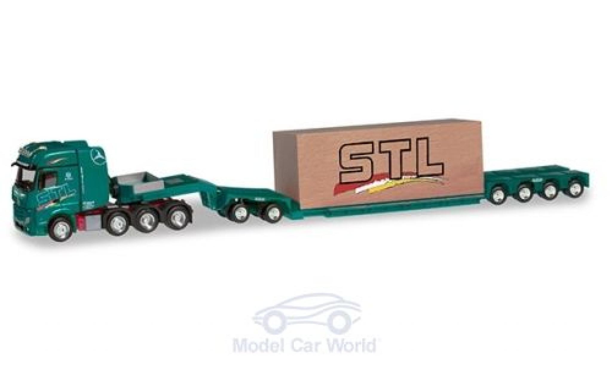 Mercedes Actros 1/87 Herpa SLT SLT Logistik Tieflade-Sattelzug mit Ladung modelauto