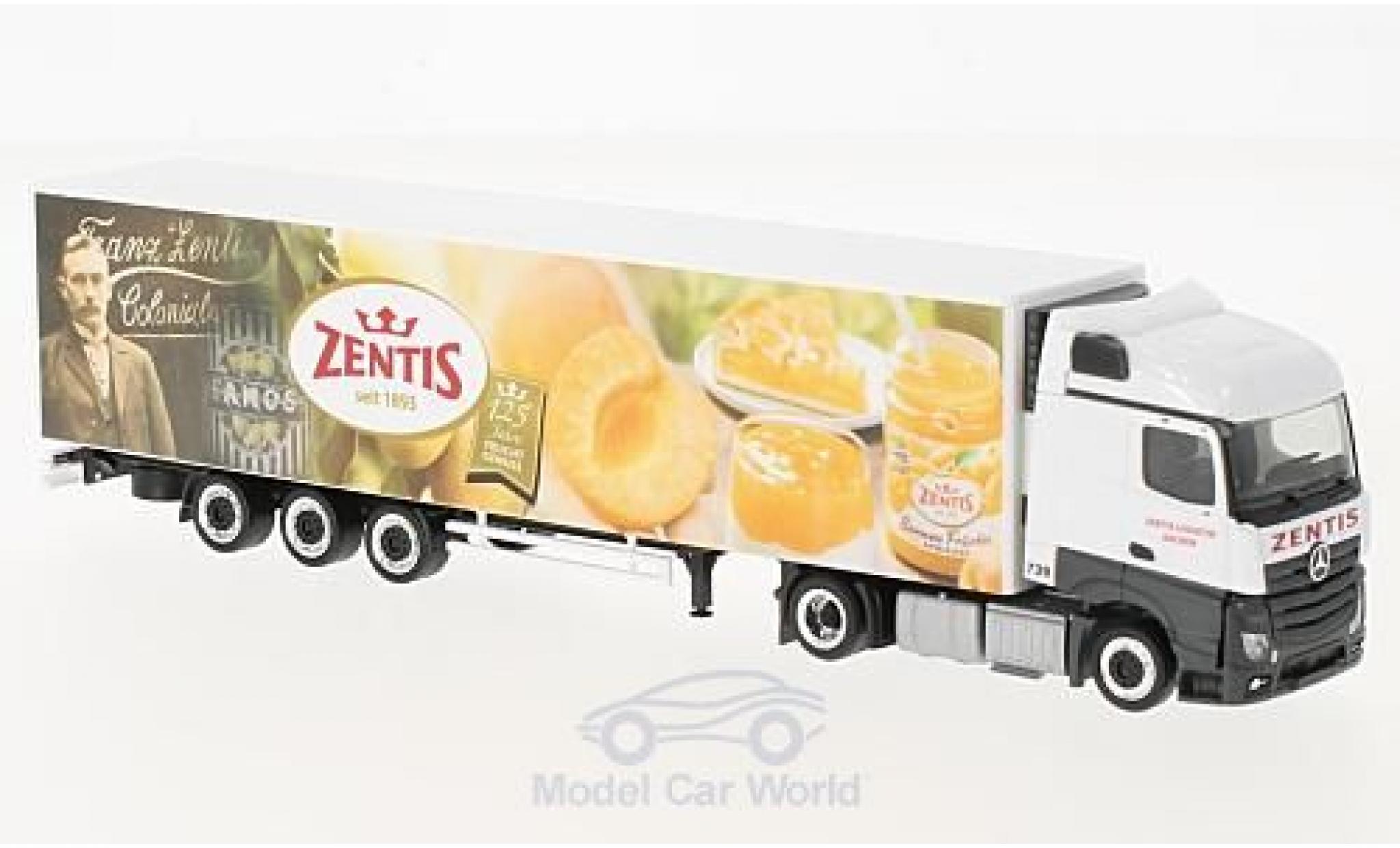 Mercedes Actros 1/87 Herpa Streamspace 125 Jahre Zentis K&uuml;hlkoffer-Lowliner-SZ modelauto