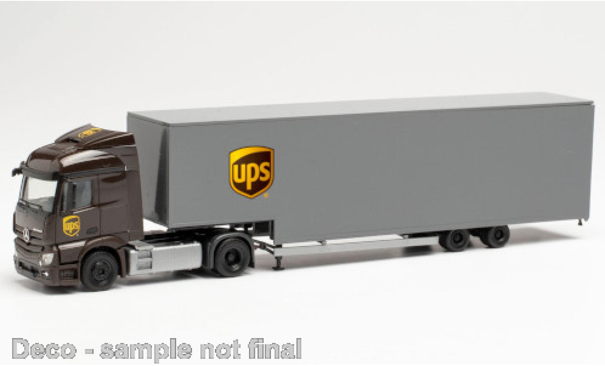 Mercedes Actros 1/87 Herpa Streamspace 2.3 UPS Jumbokoffer-Sattelzug modelauto