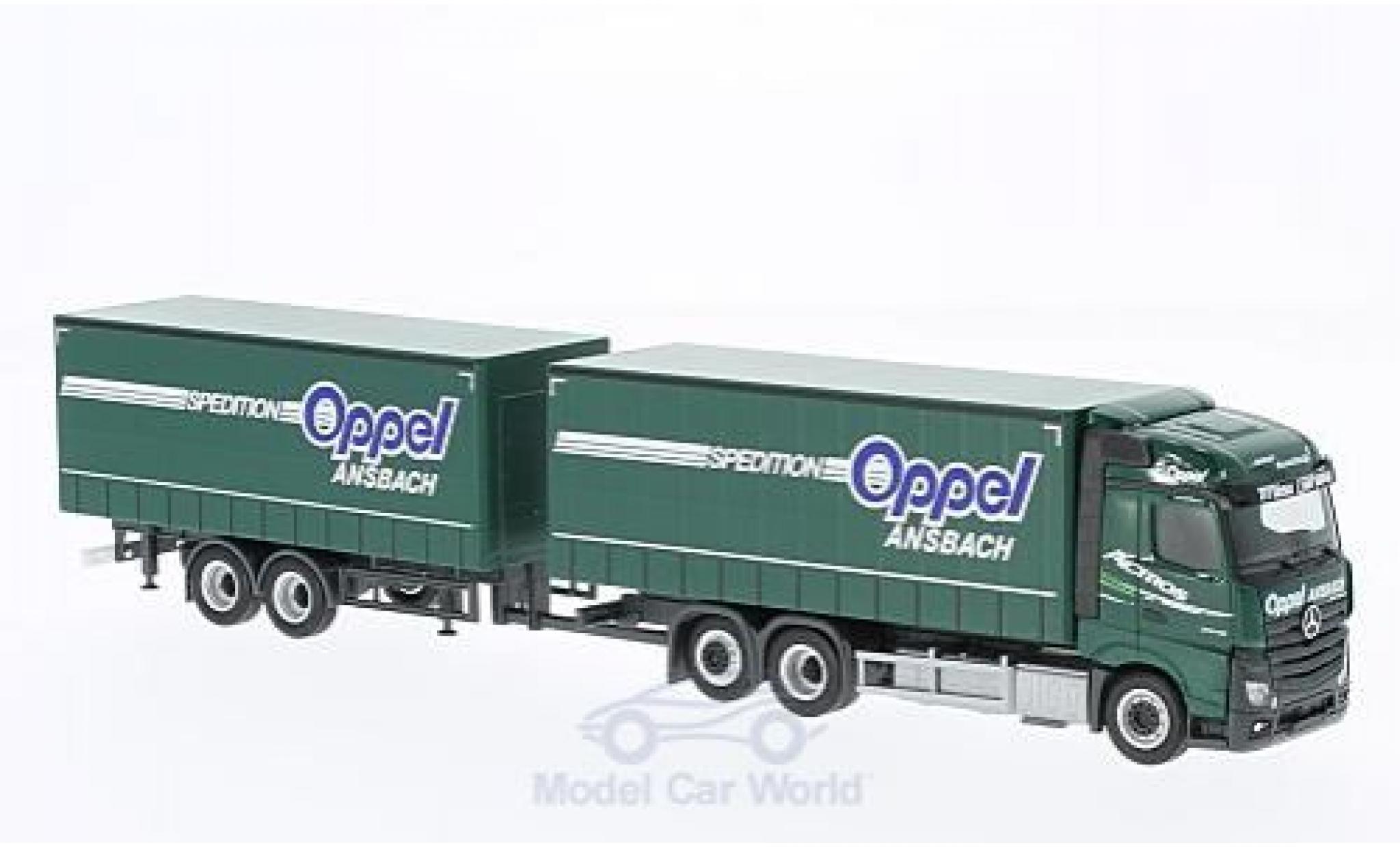 Mercedes Actros 1/87 Herpa Streamspace 2.5 Oppel Ansbach Gardinenplanen-HZ modelauto