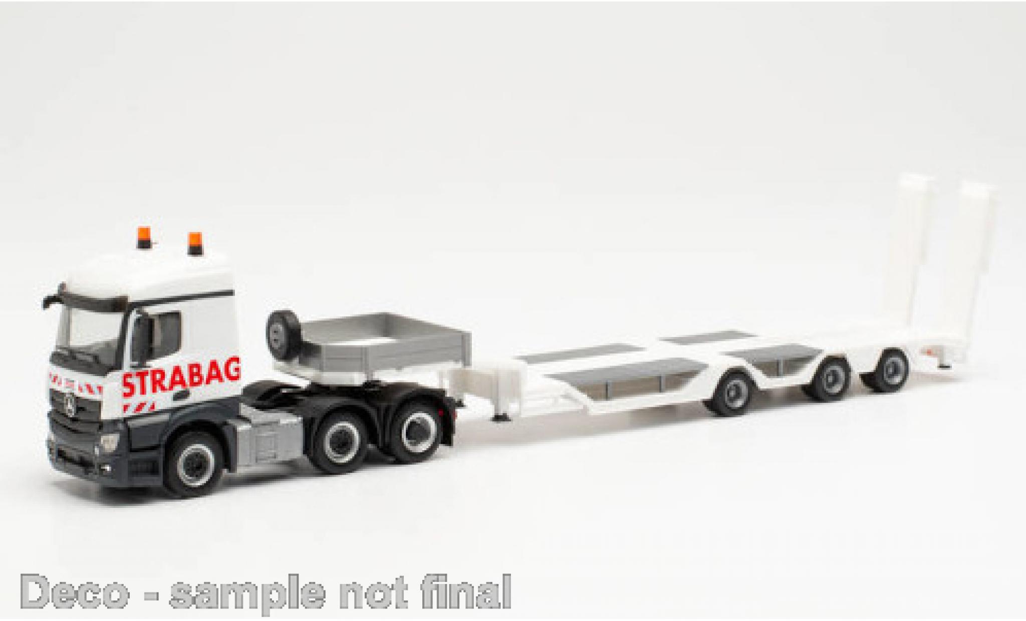 Mercedes Actros 1/87 Herpa Streamspace 2.5 STRABAG Goldhofer Allrounder-Sattelzug modelauto