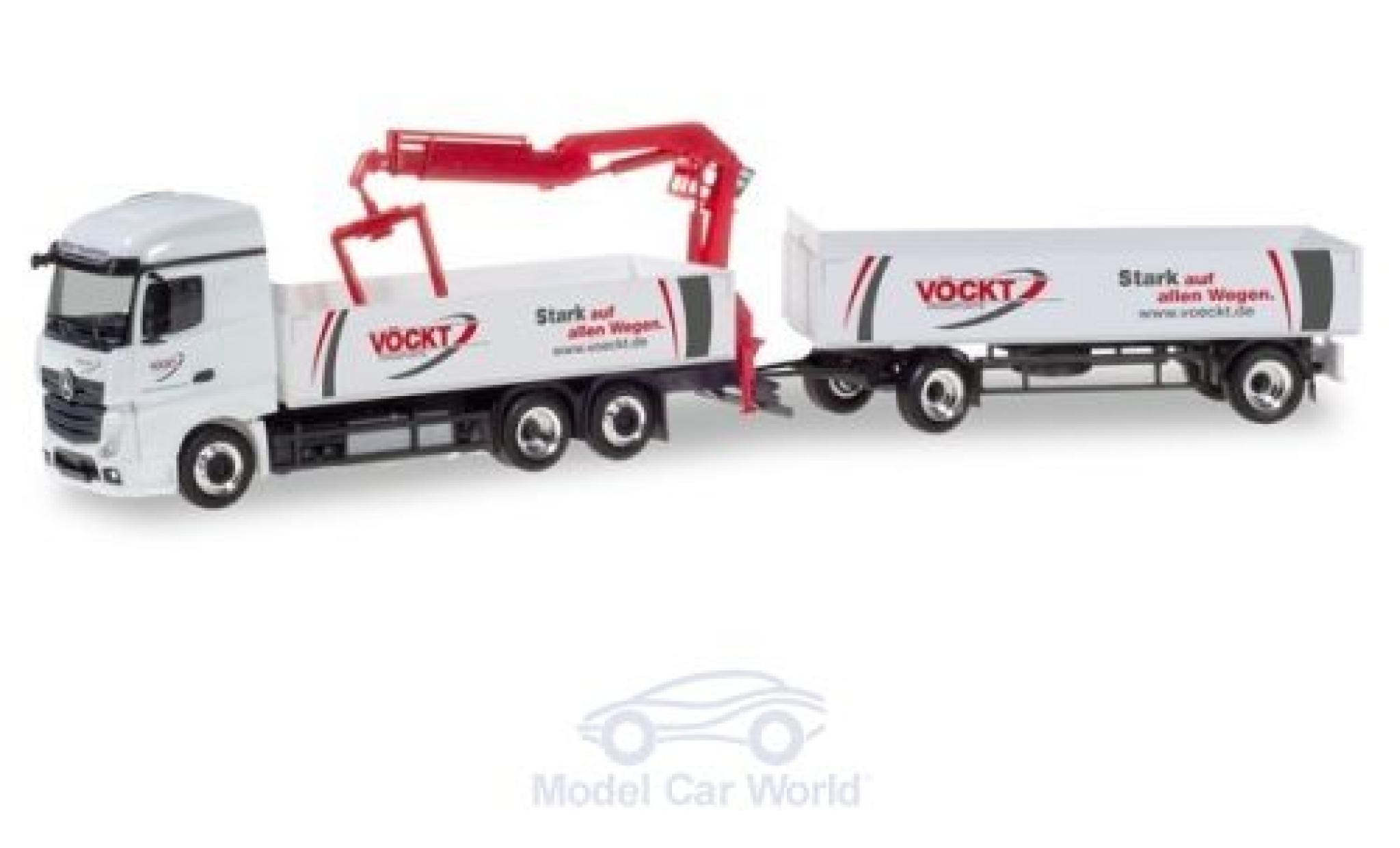 Mercedes Actros 1/87 Herpa StreamSpace V&ouml;ckt Pritschen-H&auml;ngerzug mit Ladekran modelauto