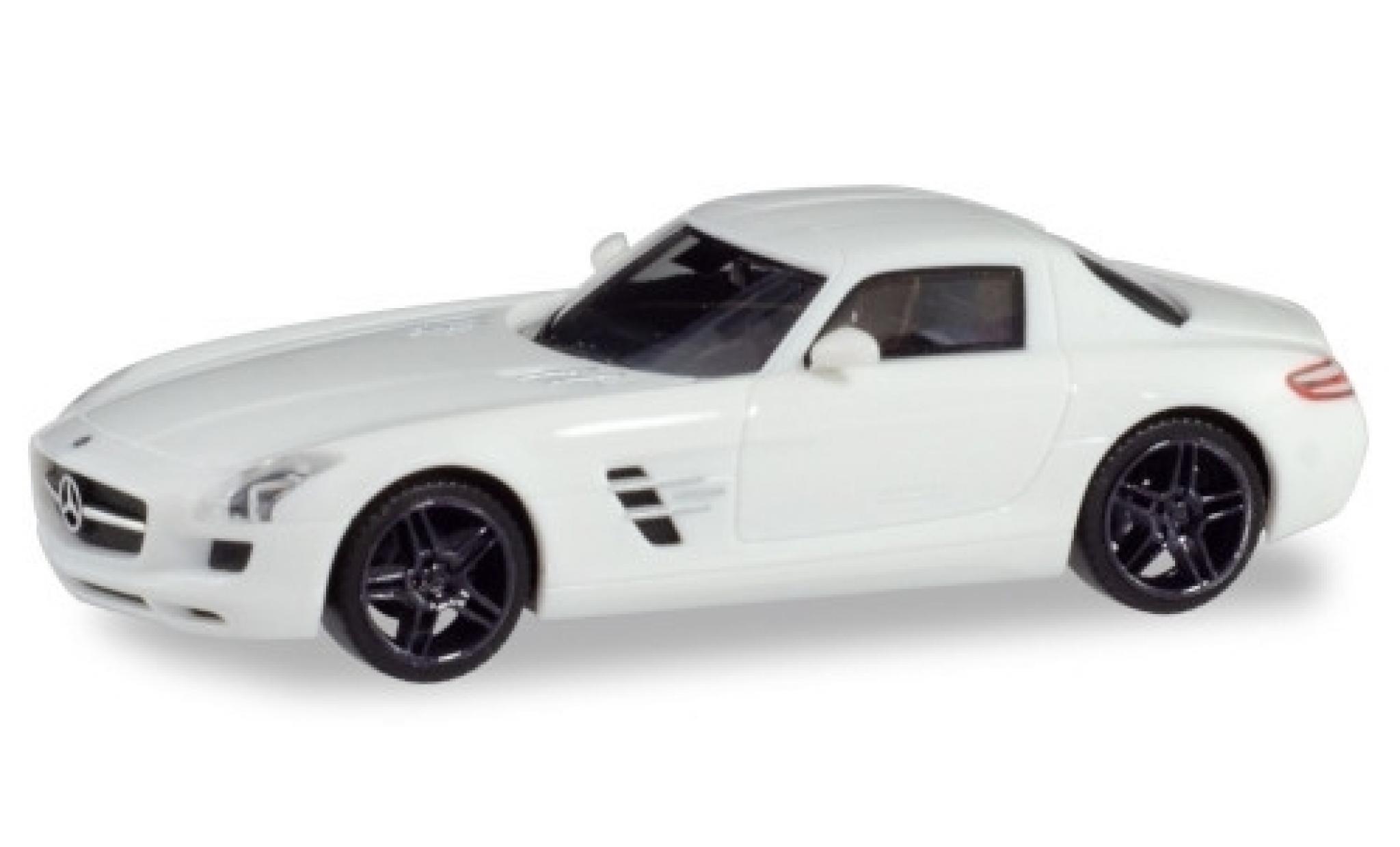Mercedes SLS 1/87 Herpa AMG (C197) wit avec zwart jantes modelauto