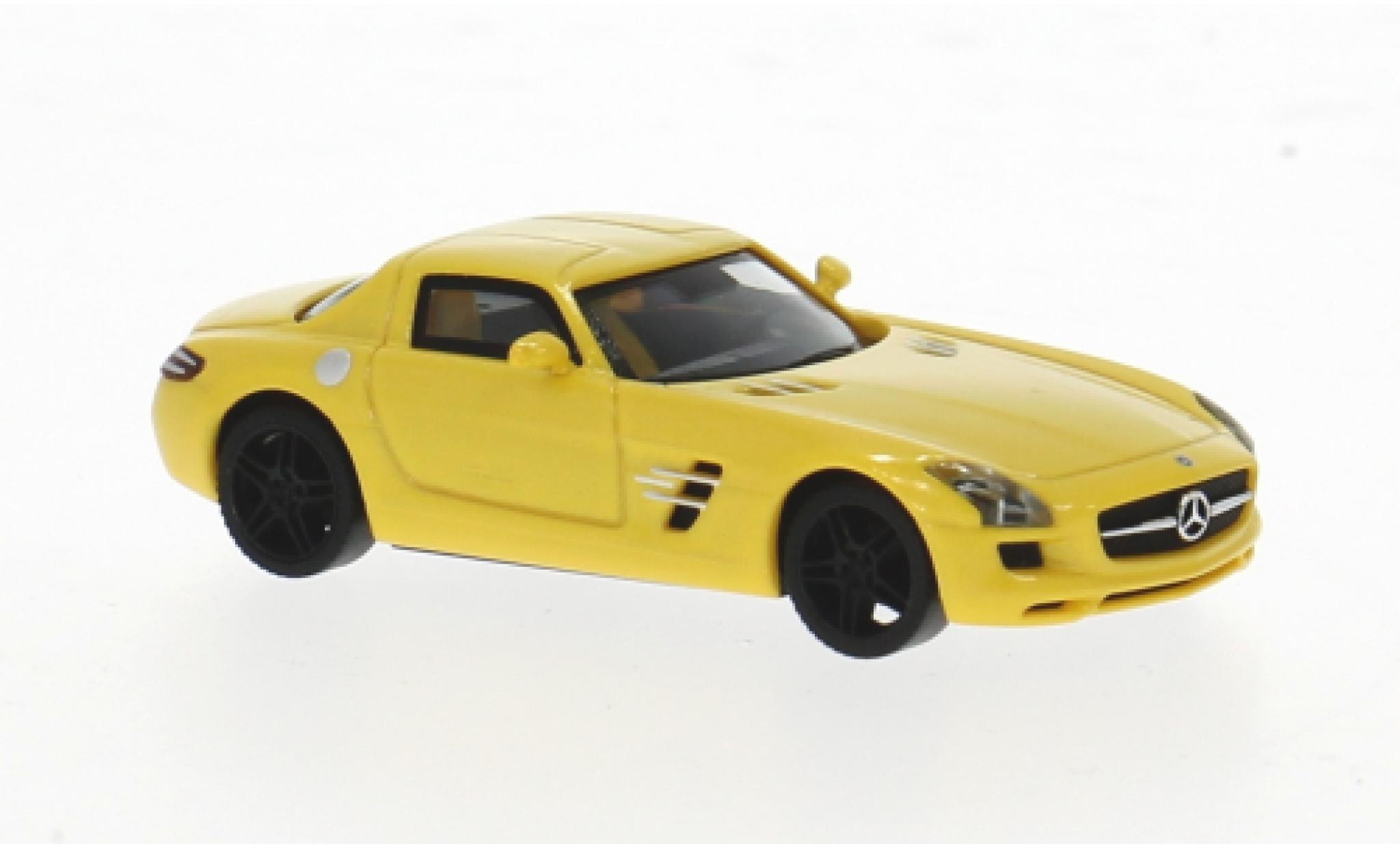 Mercedes SLS 1/87 Herpa AMG geel 1:87 modelauto