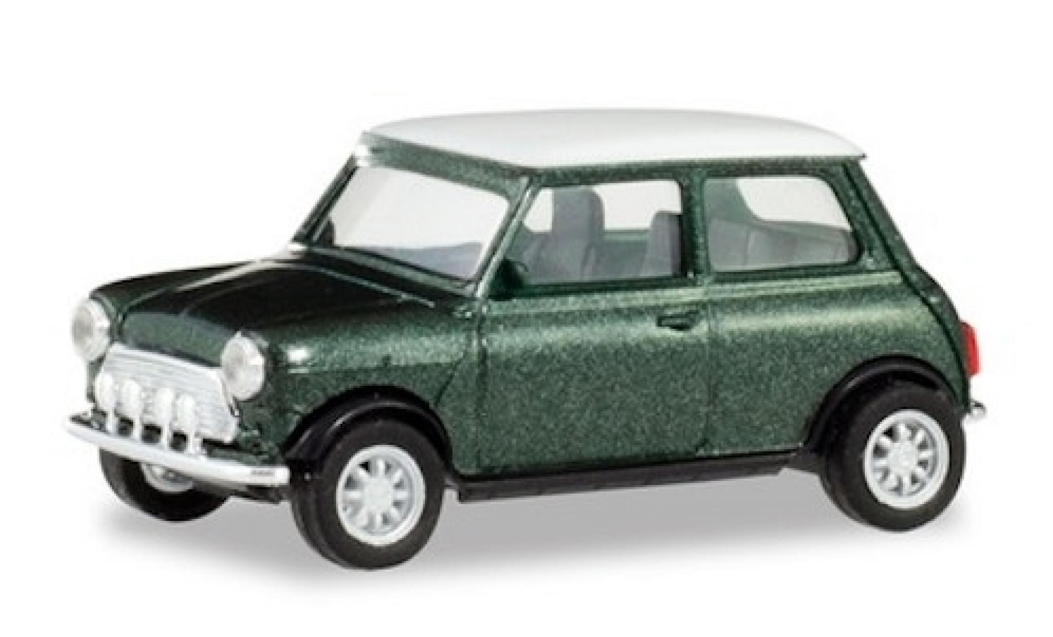 Mini Cooper 1/87 Herpa metallic groen/wit mit Zusatzscheinwerfern modelauto