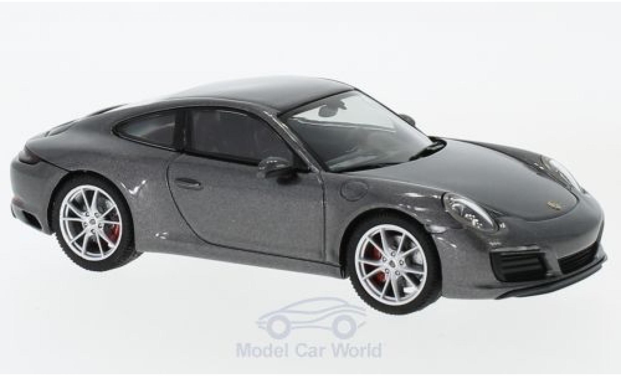 Porsche 991 S 1/43 Herpa 911 (/2) Carrera S metallic grijs modelauto