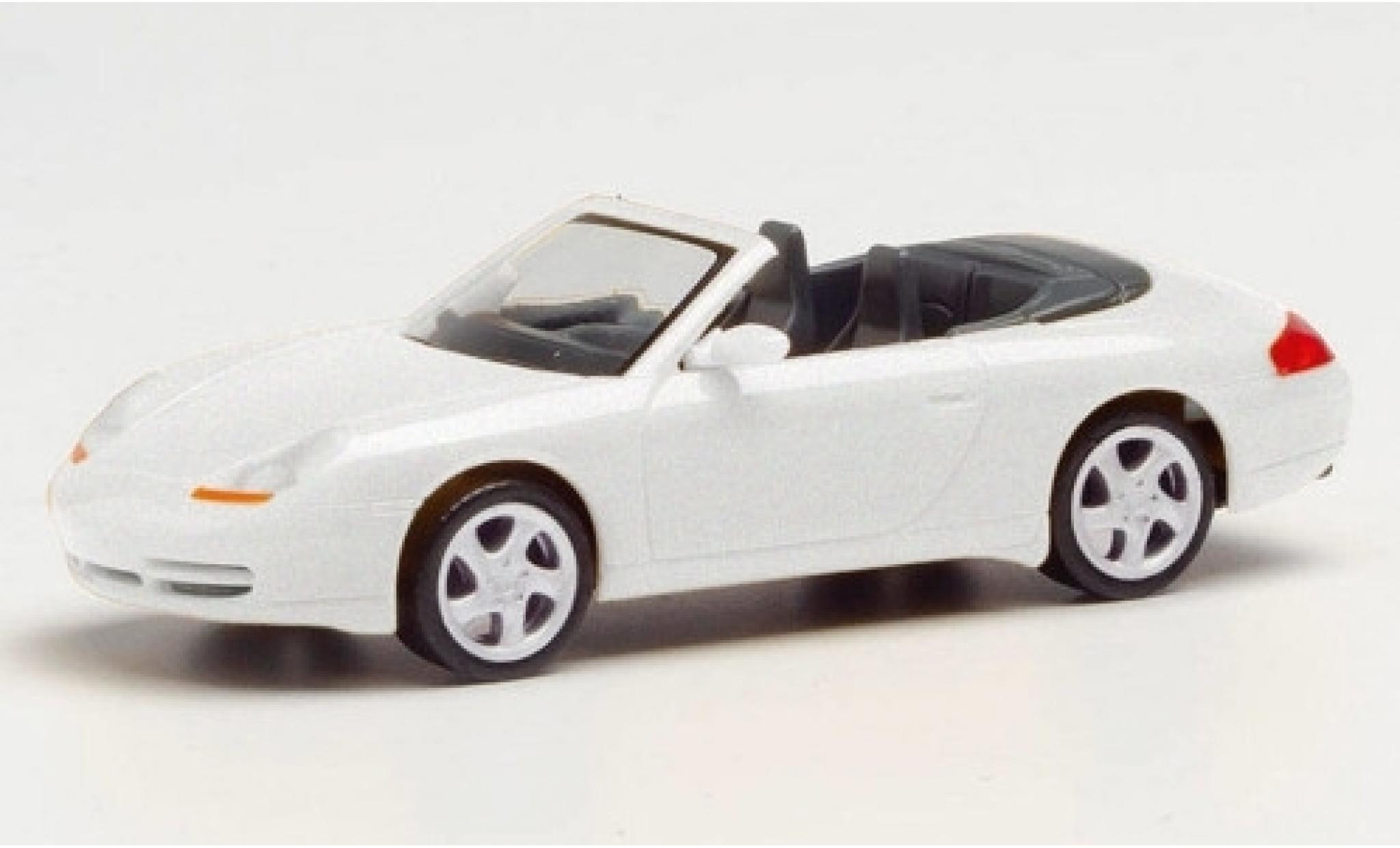 Porsche 996 1/87 Herpa 911 () Carrera 4 Cabriolet metallic wit modelauto