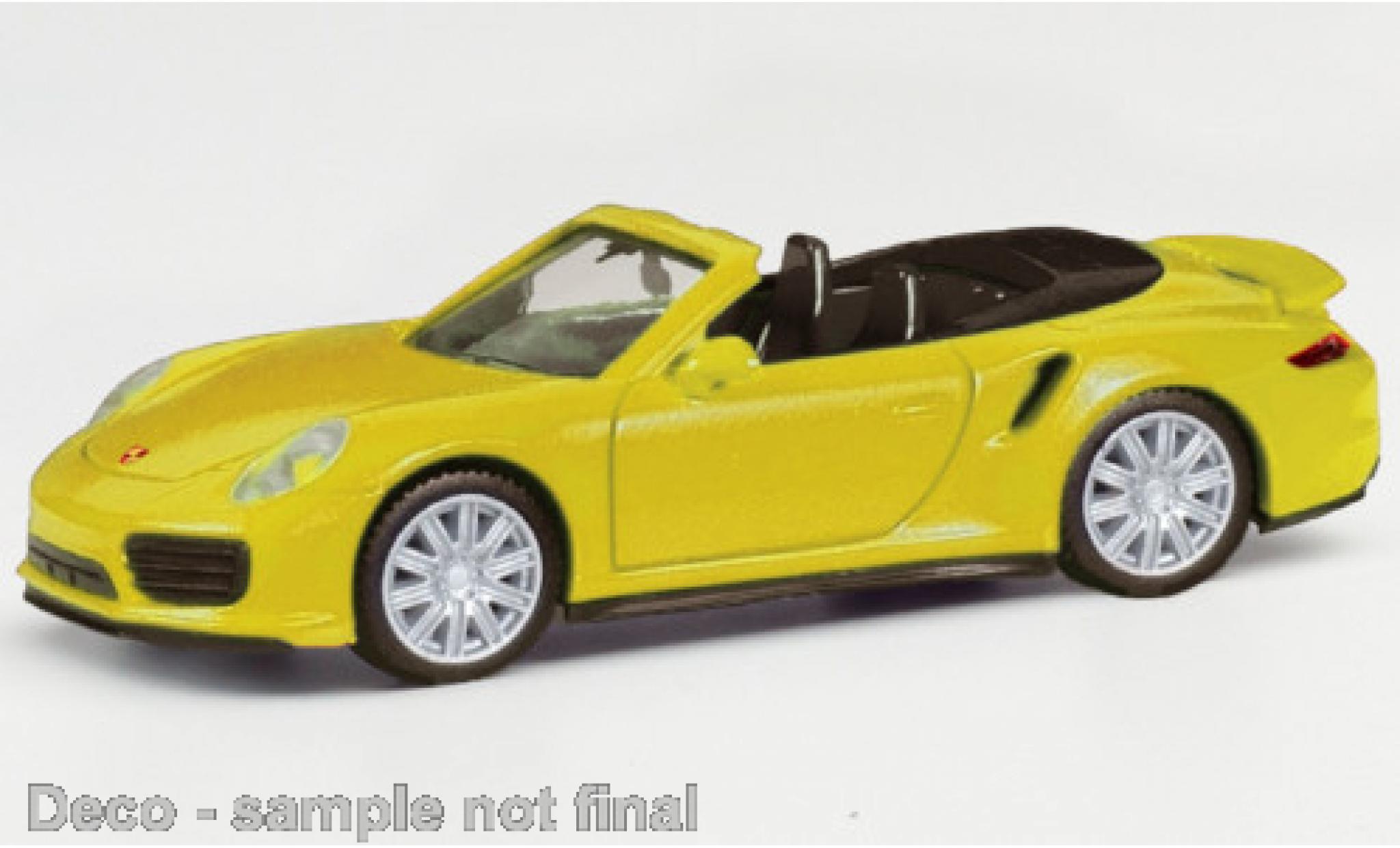 Porsche 911 1/87 Herpa Turbo Cabriolet geel modelauto
