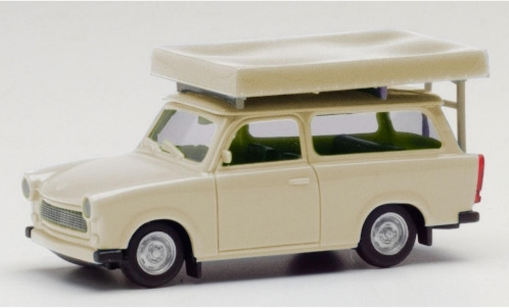 Trabant 601 1/87 Herpa Universal beige avec Tente sur toit dans le &eacute;tat de conduite modelauto