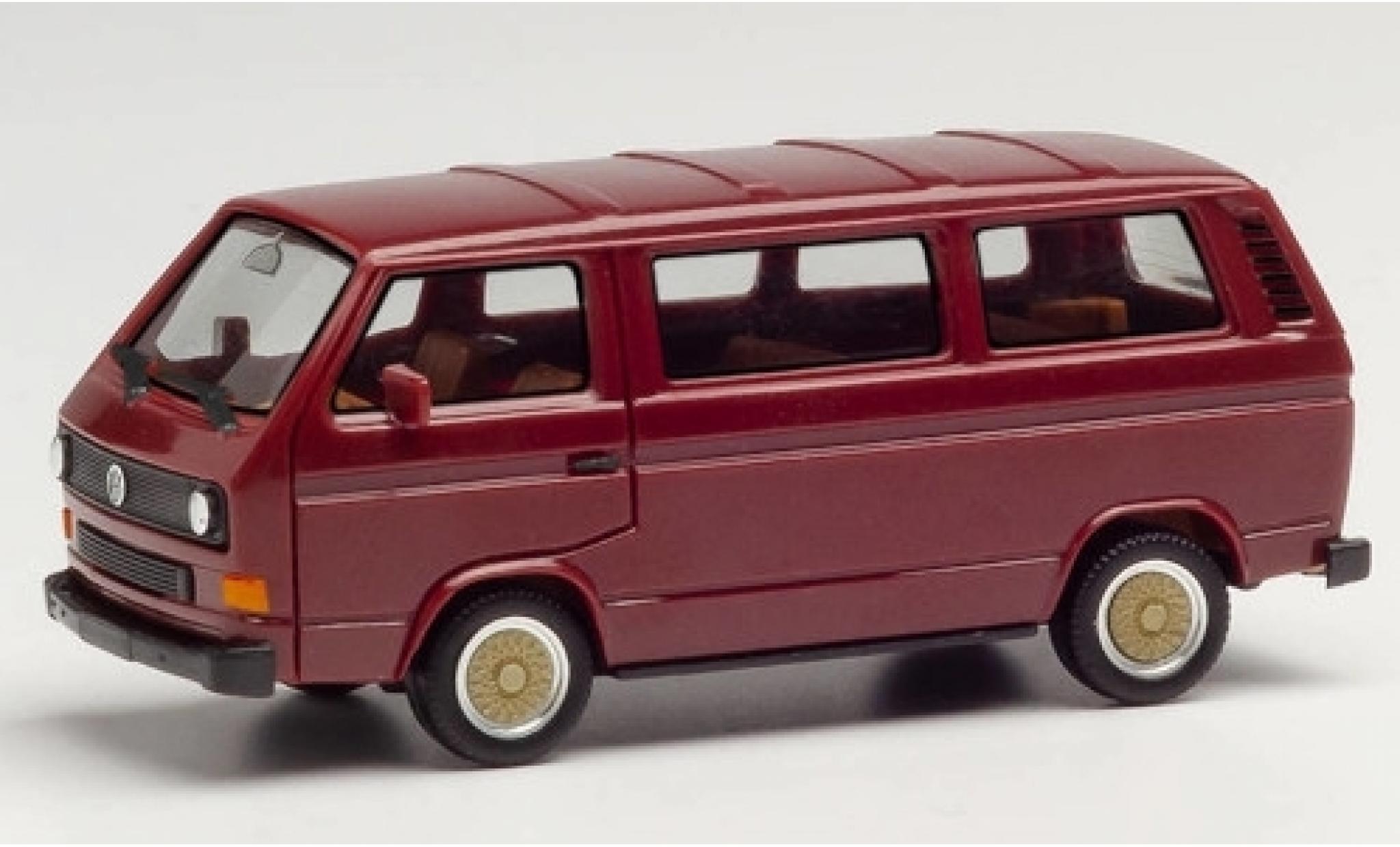 Volkswagen T3 1/87 Herpa Bus rood avec BBS-jantes modelauto
