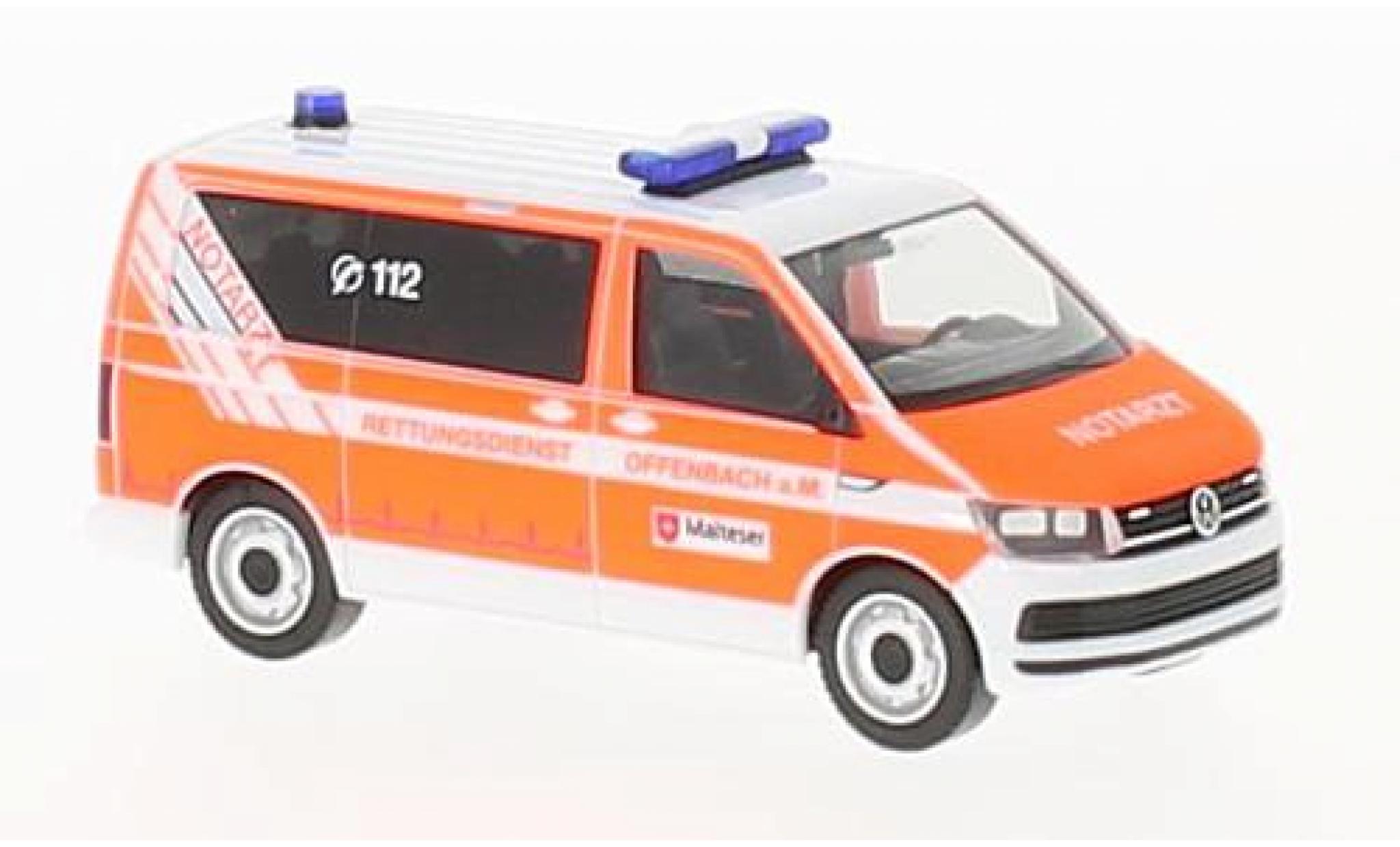 Volkswagen T6 1/87 Herpa Bus Malteser Offenbach modelauto