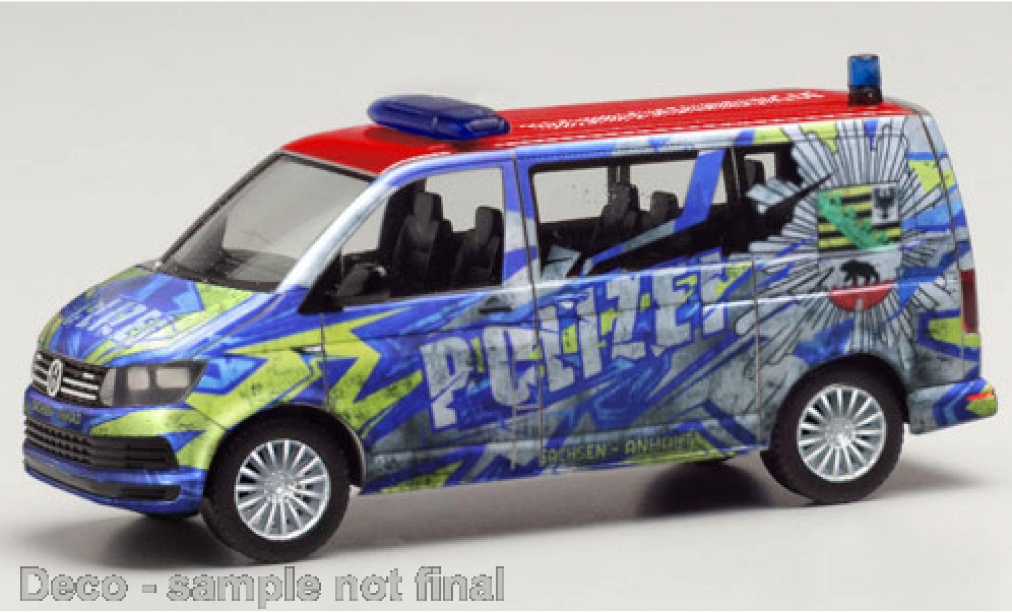 Volkswagen T6 1/87 Herpa Bus Politie Sachsen-Anhalt Infomobil modelauto