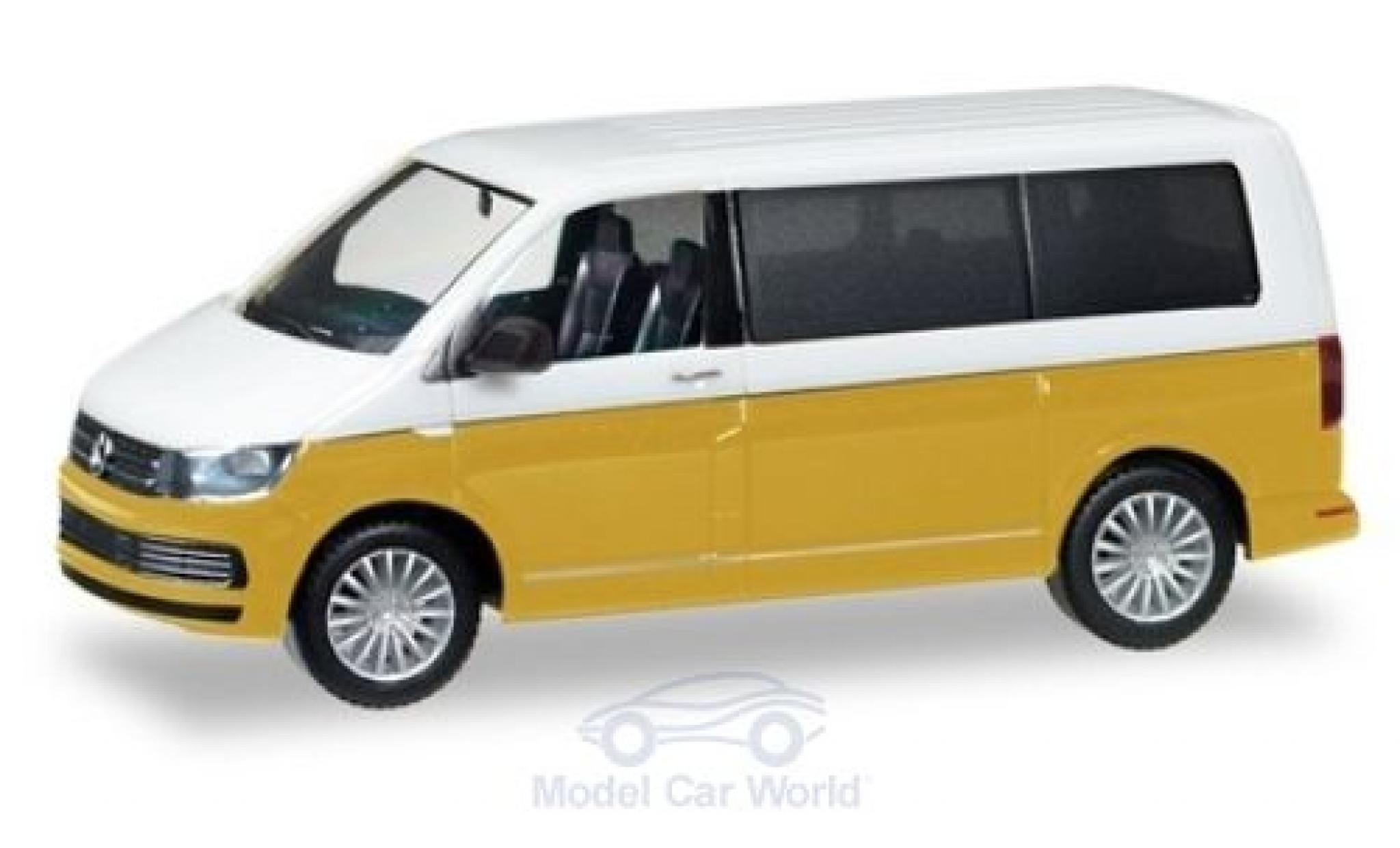 Volkswagen T6 1/87 Herpa Multivan Bicolor wit/metallic geel modelauto