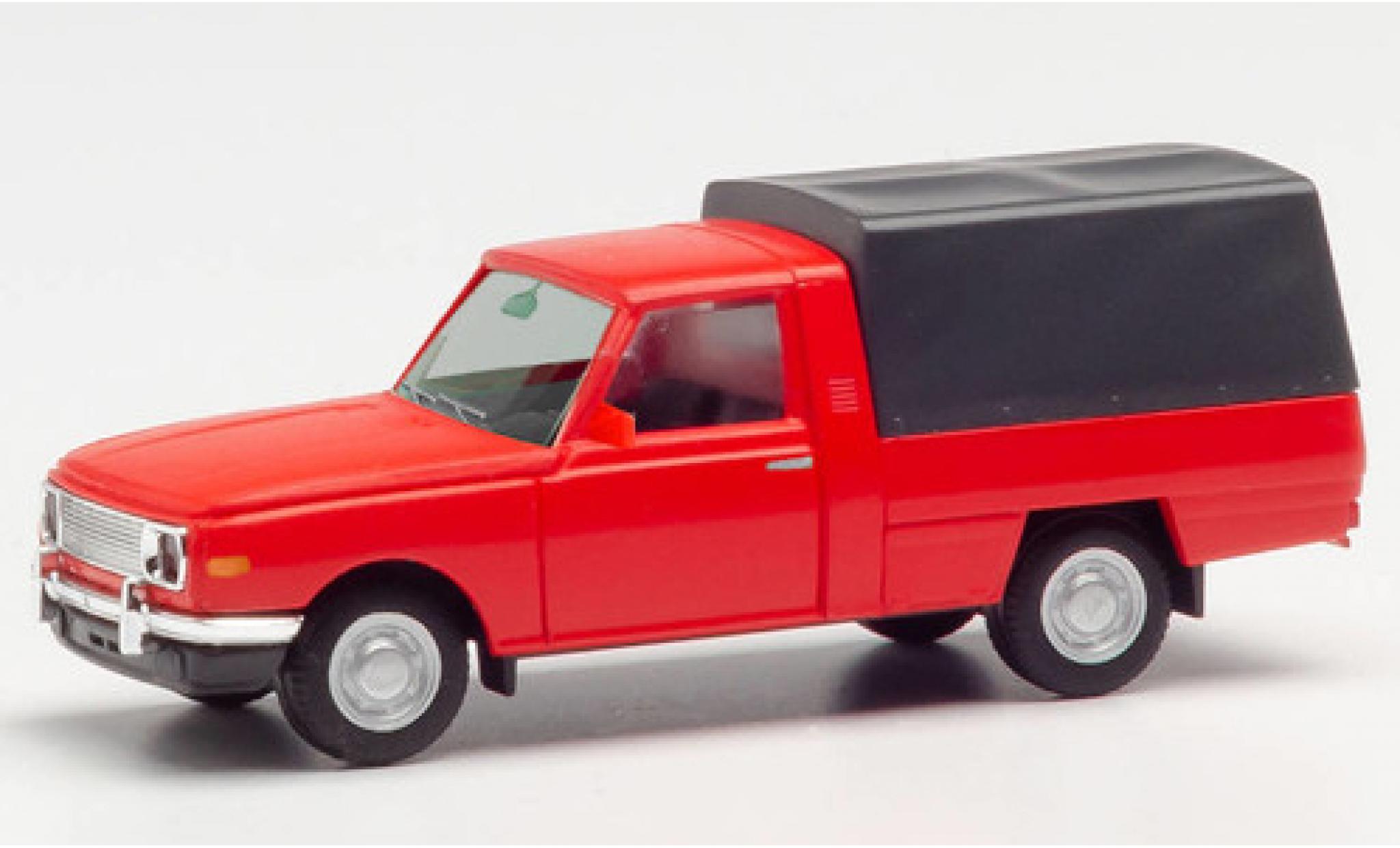 Wartburg 353 1/87 Herpa Trans rood 1966 avec toile modelauto