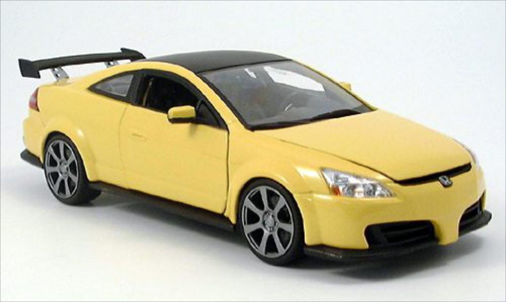 Honda Accord 1/18 Motormax Tuning geel/matt-zwart modelauto