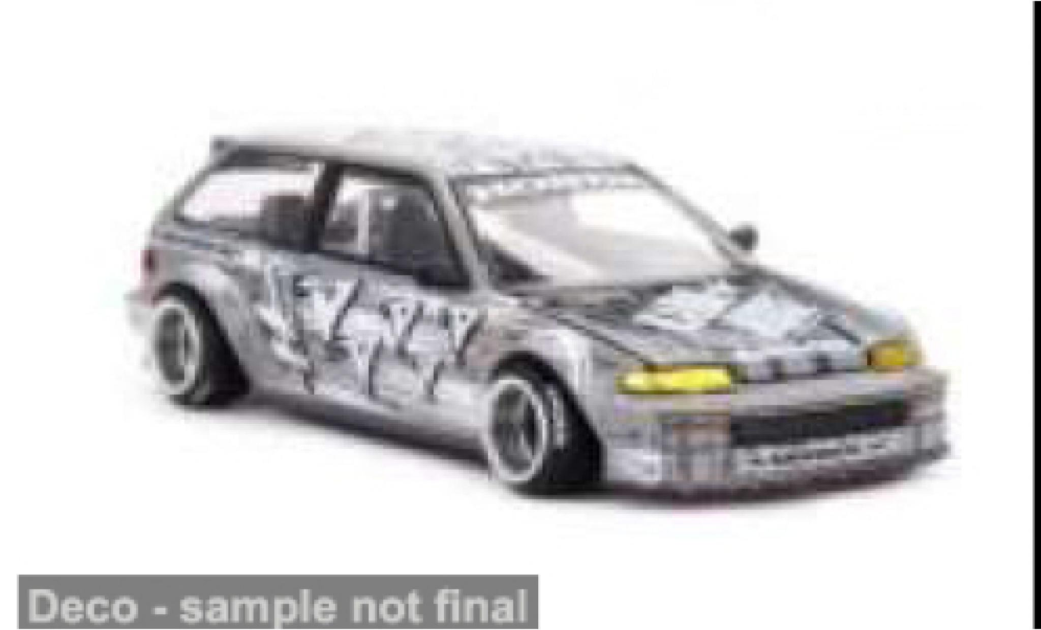 Honda Civic 1/64 Mini GT (EF) grijs/wit 1987 1:64 modelauto
