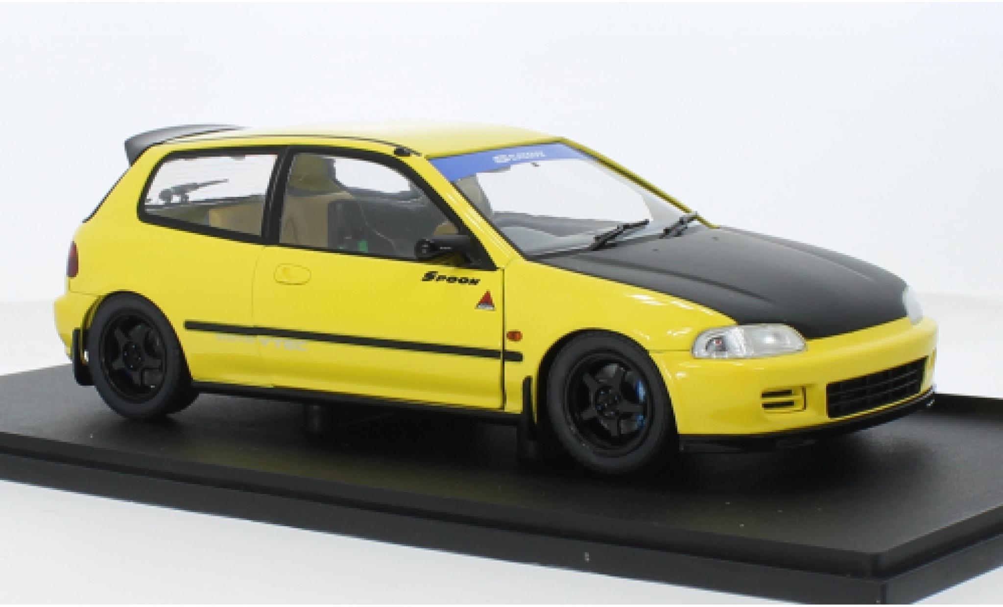 Honda Civic 1/18 Solido (EG6) geel/zwart 1991 1:18 modelauto