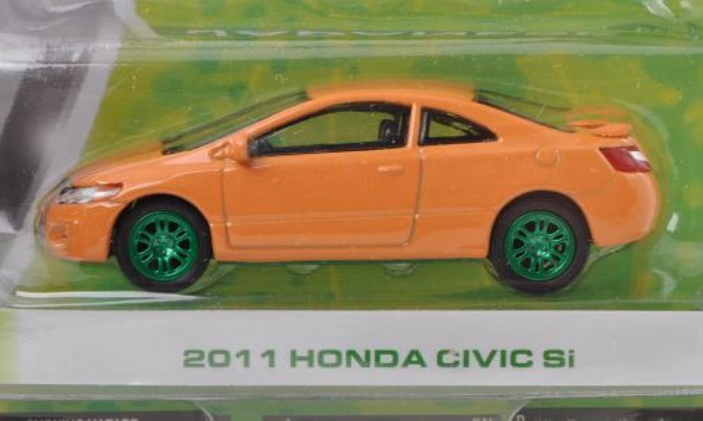 Honda Civic 1/64 Greenlight Si oranje-beige Special Version 2011 modelauto