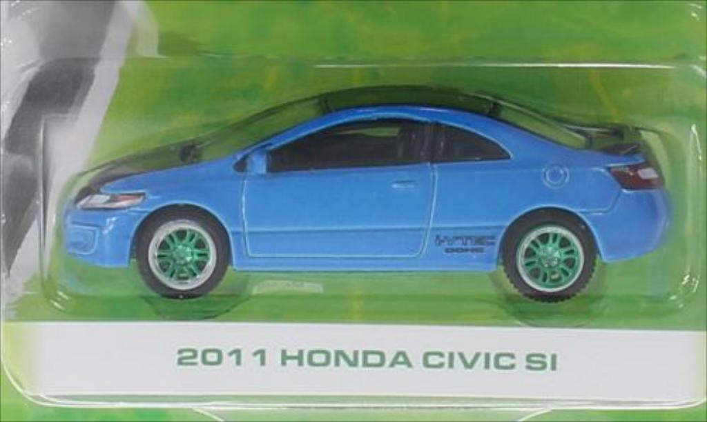 Honda Civic 1/64 Greenlight SI Special Version blauw/zwart 2011 modelauto
