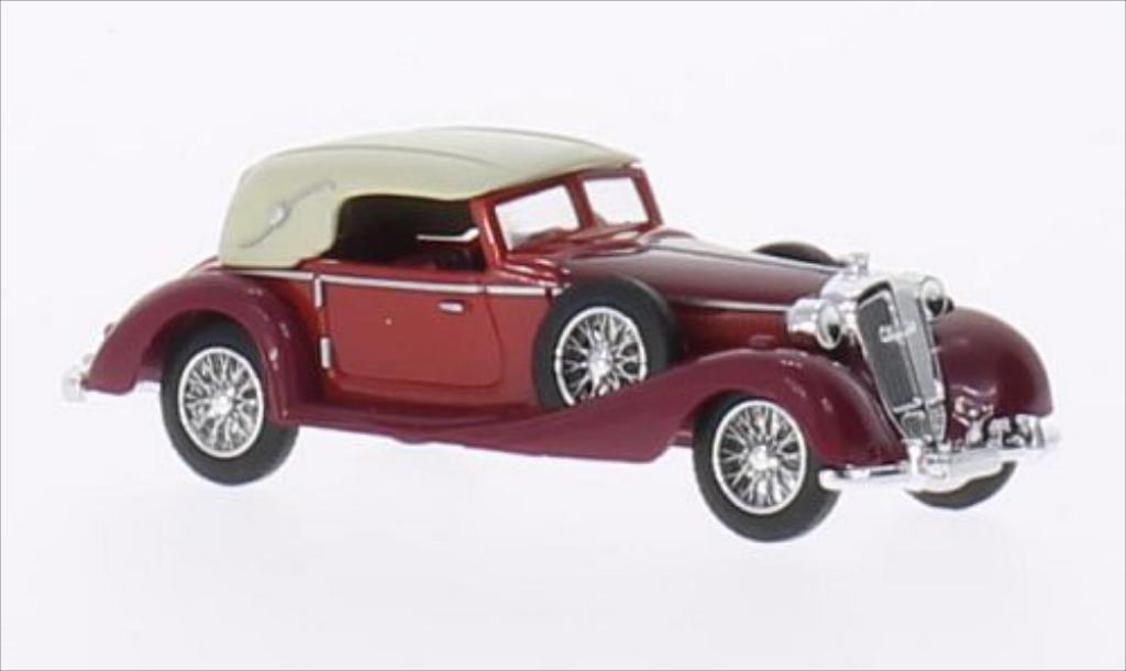 Horch 853 1/87 Busch Cabriolet geschlossen rood/rood 1933 modelauto