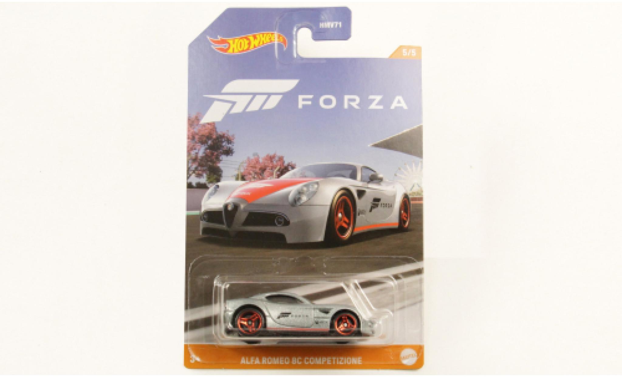 Alfa Romeo 8C 1/64 Hot Wheels Competizione metallic grijs Forza 1:64 modelauto