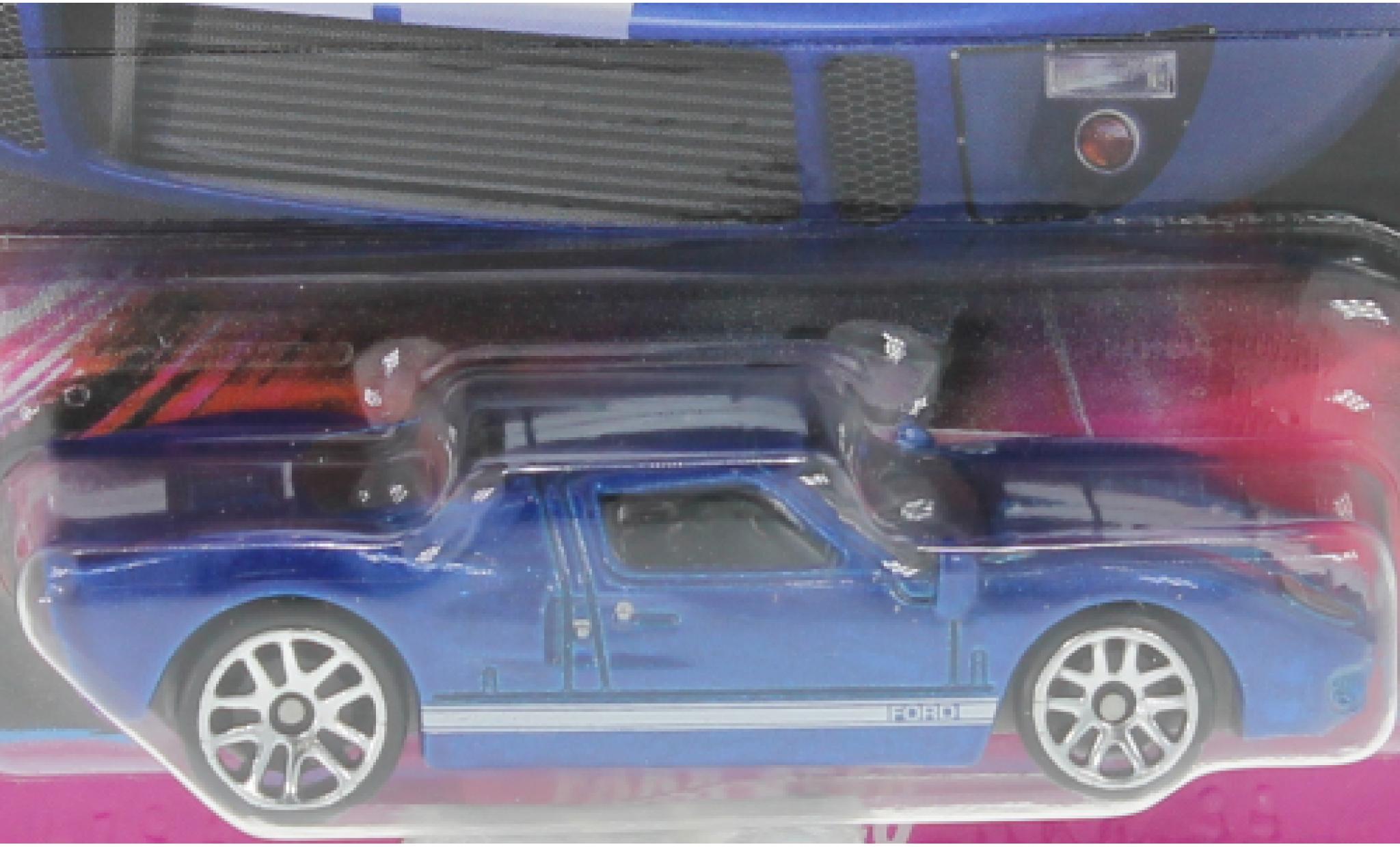 Ford GT40 1/64 Hot Wheels metallic blauw/wit rapide & Furious modelauto