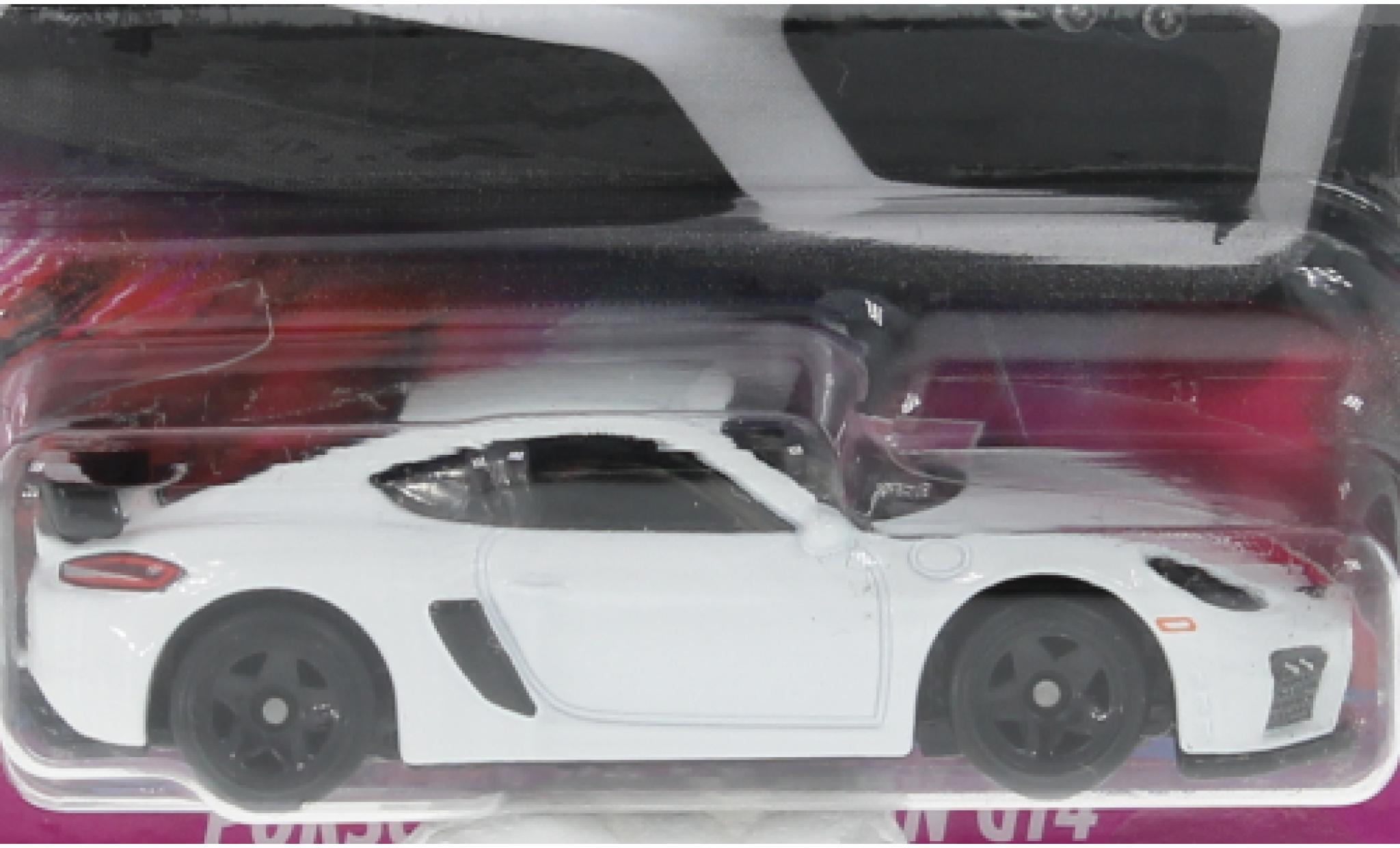 Porsche Cayman GT4 1/64 Hot Wheels 718 wit rapide & Furious modelauto