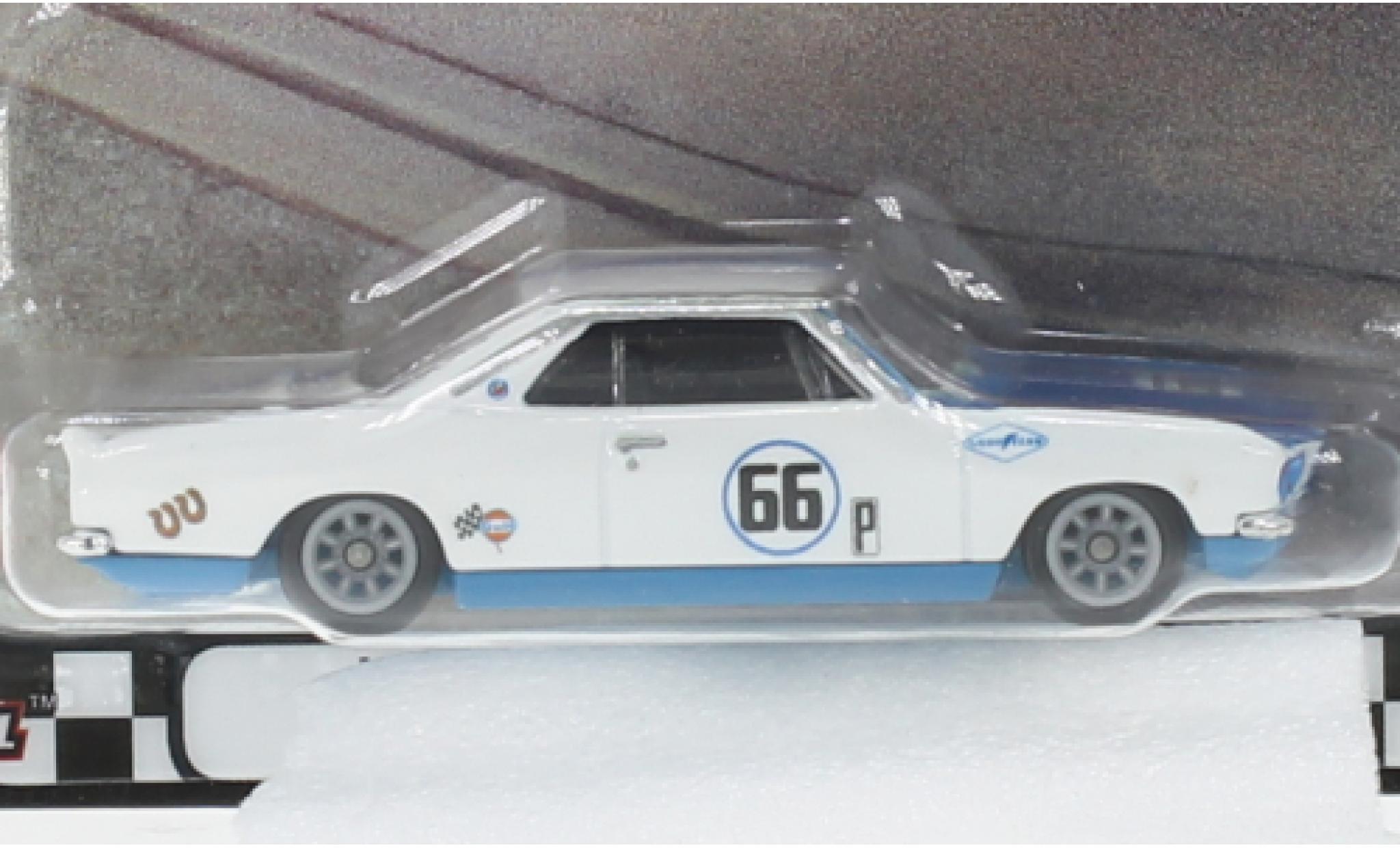 Chevrolet Corvair 1/64 Hot Wheels Premium Yenko Stinger wit/blauw modelauto