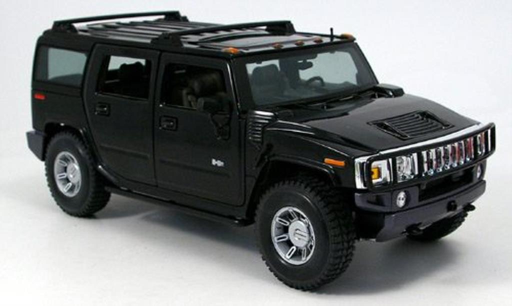 Hummer H2 1/18 Maisto SUV zwart 2002 modelauto