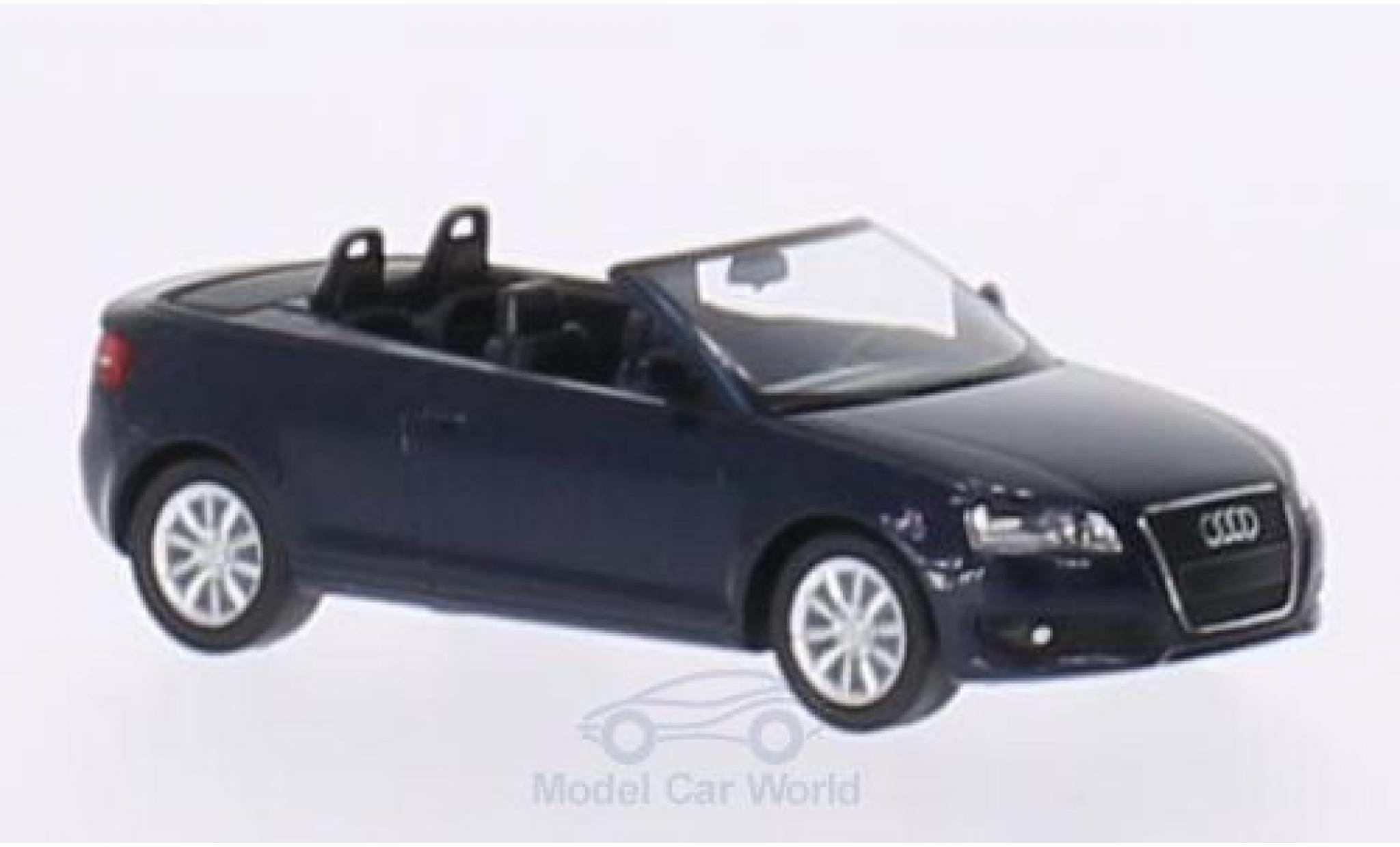 Audi A3 1/87 Herpa Cabriolet (8P) metallic blauw 2008 zwartes Interieur modelauto