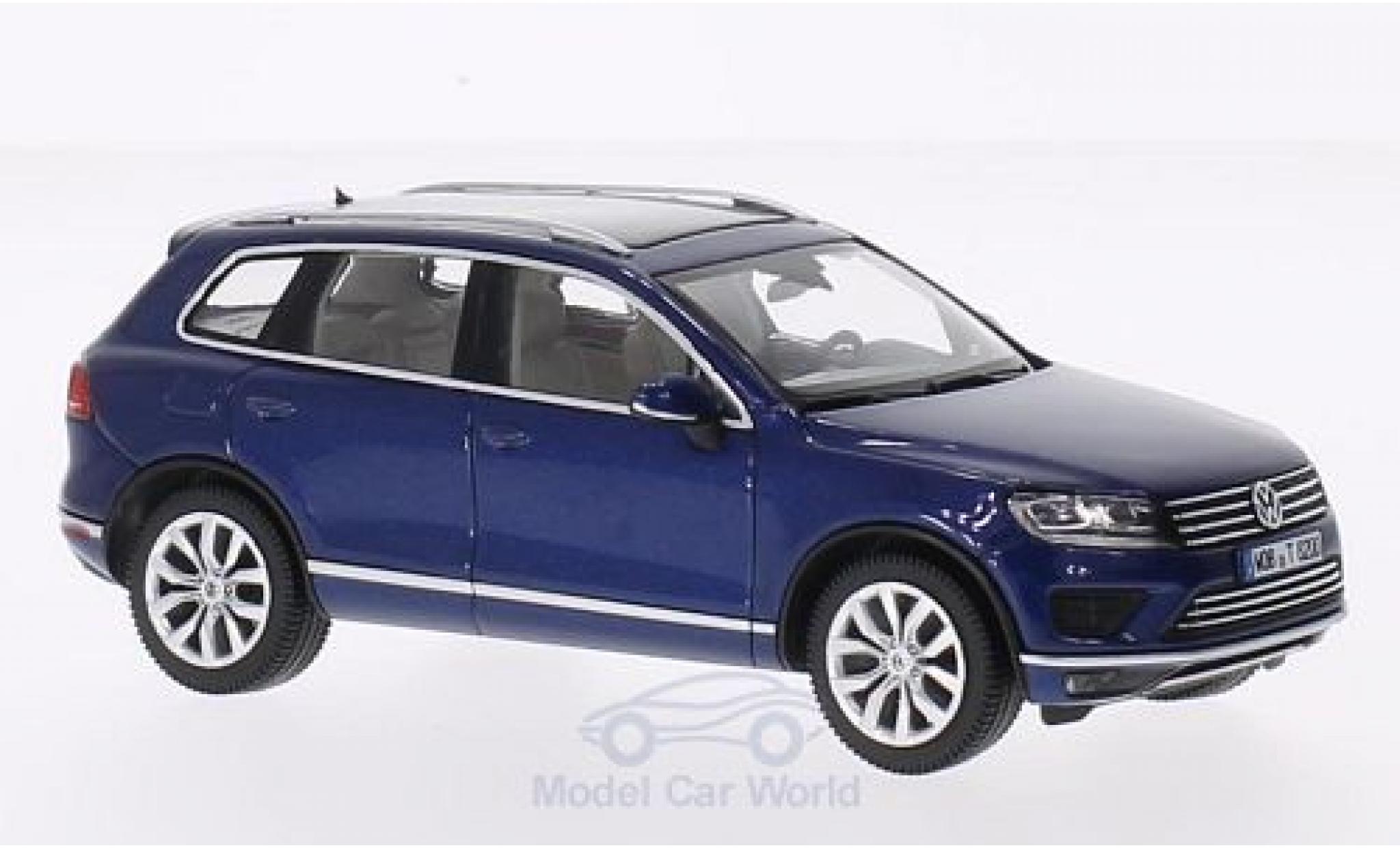 Volkswagen Touareg 1/43 Herpa metallic blauw 2015 modelauto
