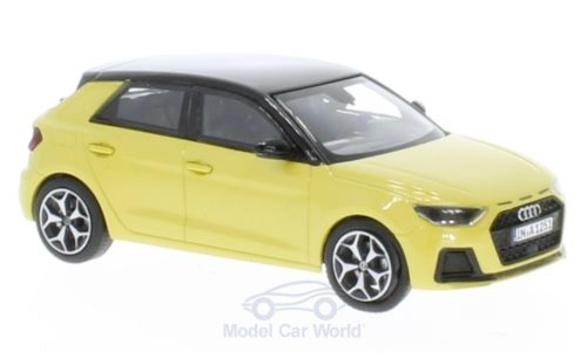 Audi A1 1/43 iScale Sportback metallic geel/zwart 2018 modelauto