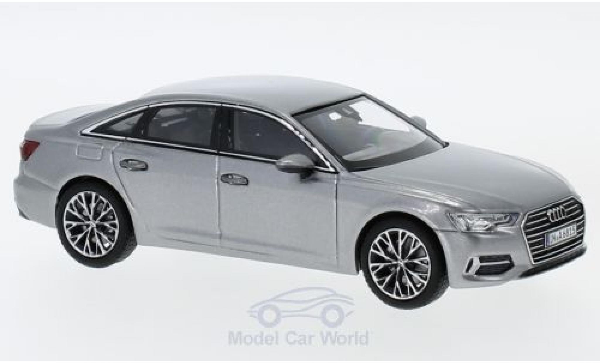 Audi A6 1/43 iScale Sedan metallic grijs 2018 modelauto