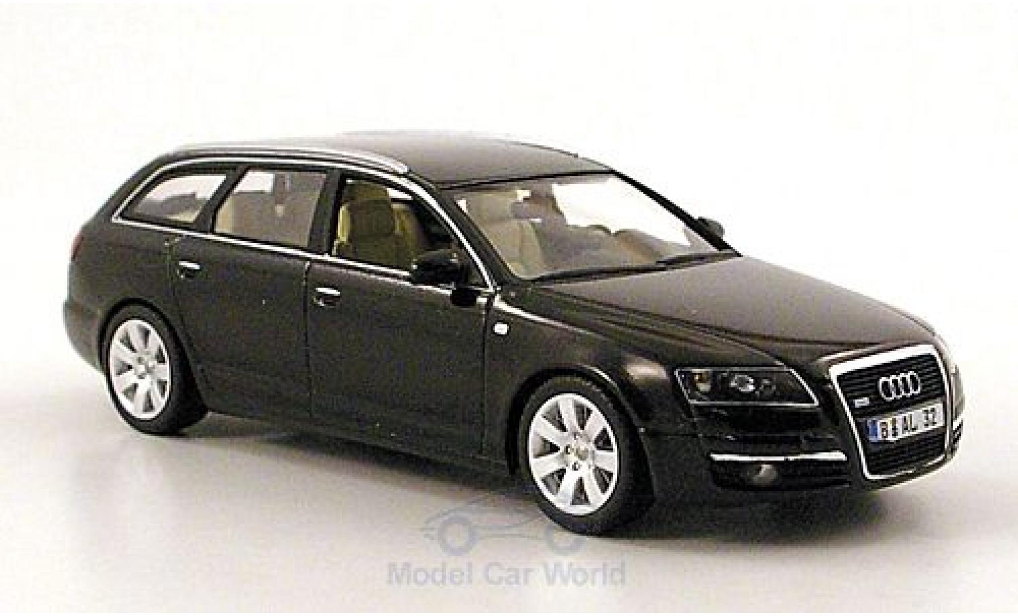 Audi A6 1/43 Minichamps Avant (C6) metallic zwart 2004 modelauto