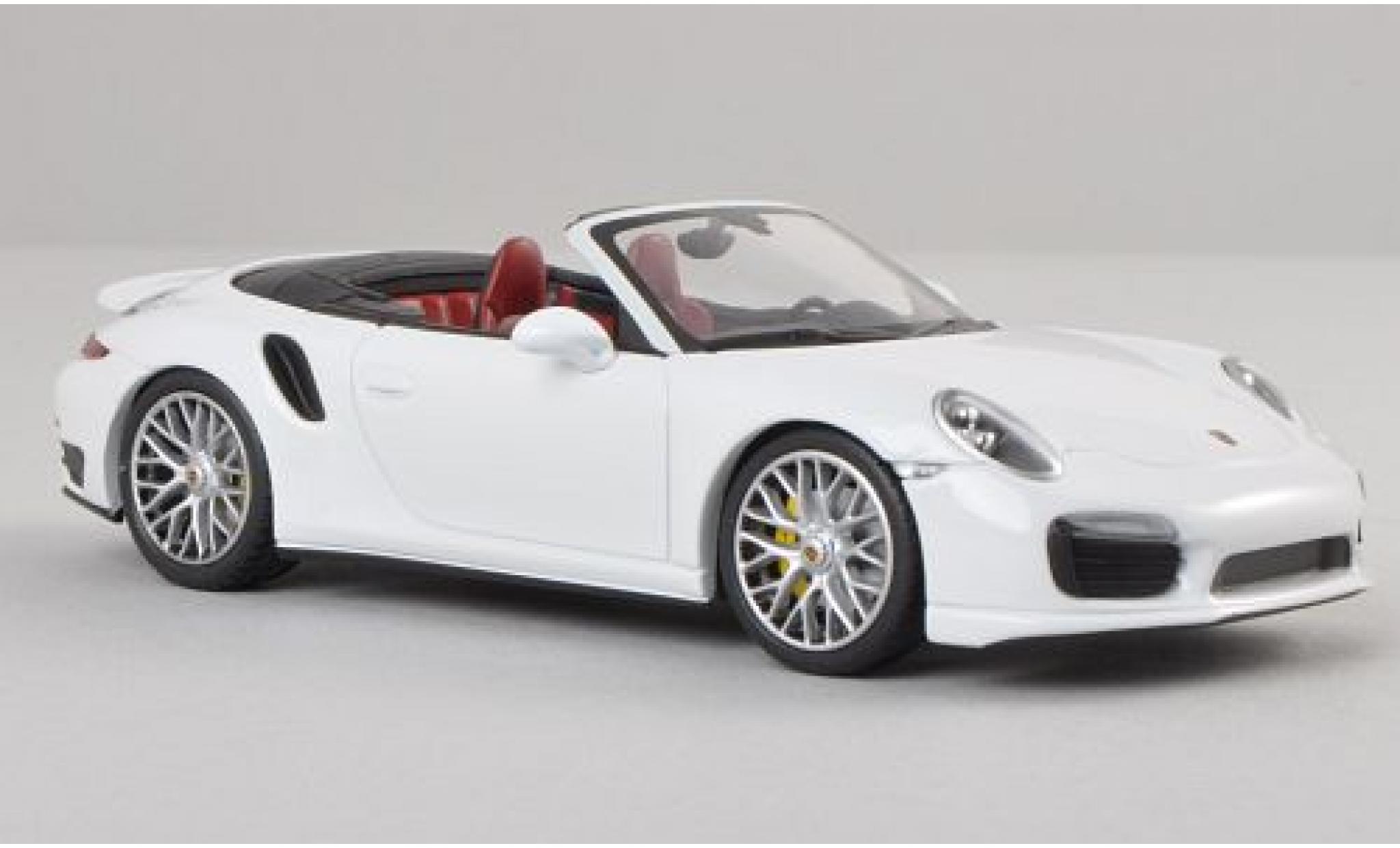Porsche 991 Turbo S 1/43 Minichamps 911 cabriolet  wit 2013 modelauto