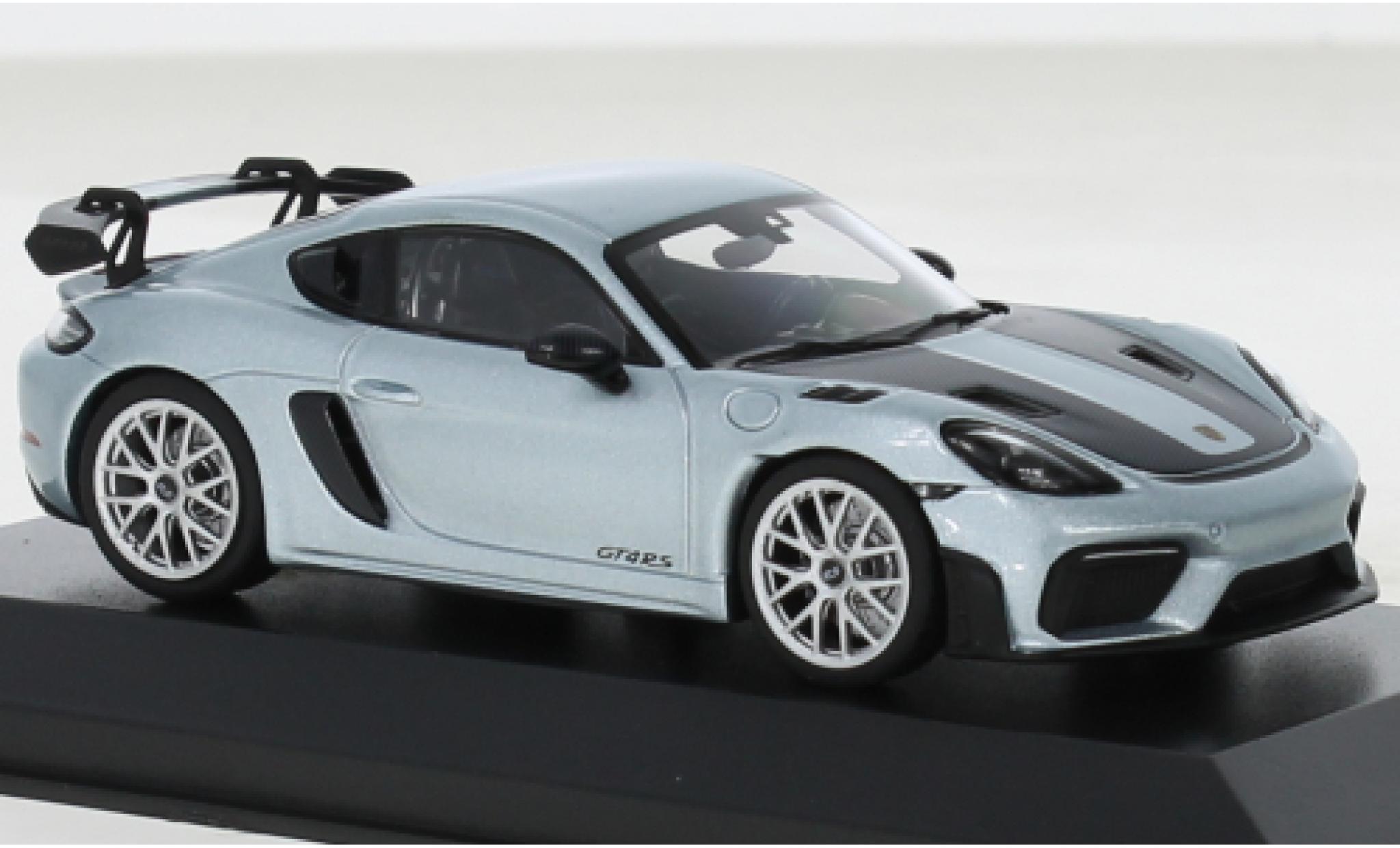Porsche Cayman GT4 1/43 Minichamps RS metallic blauw clair 2022 modelauto