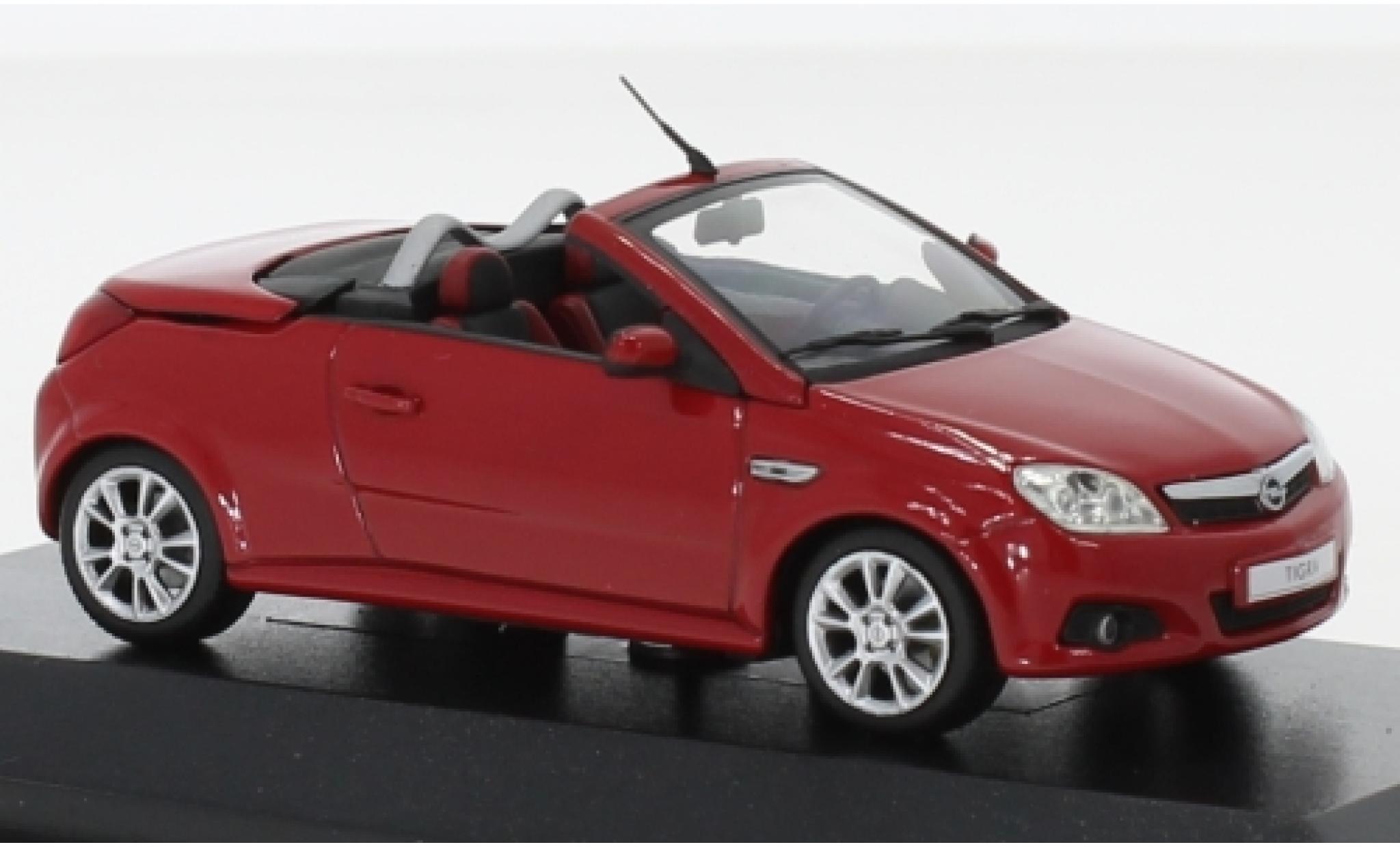 Opel Tigra 1/43 Minichamps TwinTop 1.8 rood/grijs 2004 avec fonctionement Verdeckmechanismus modelauto