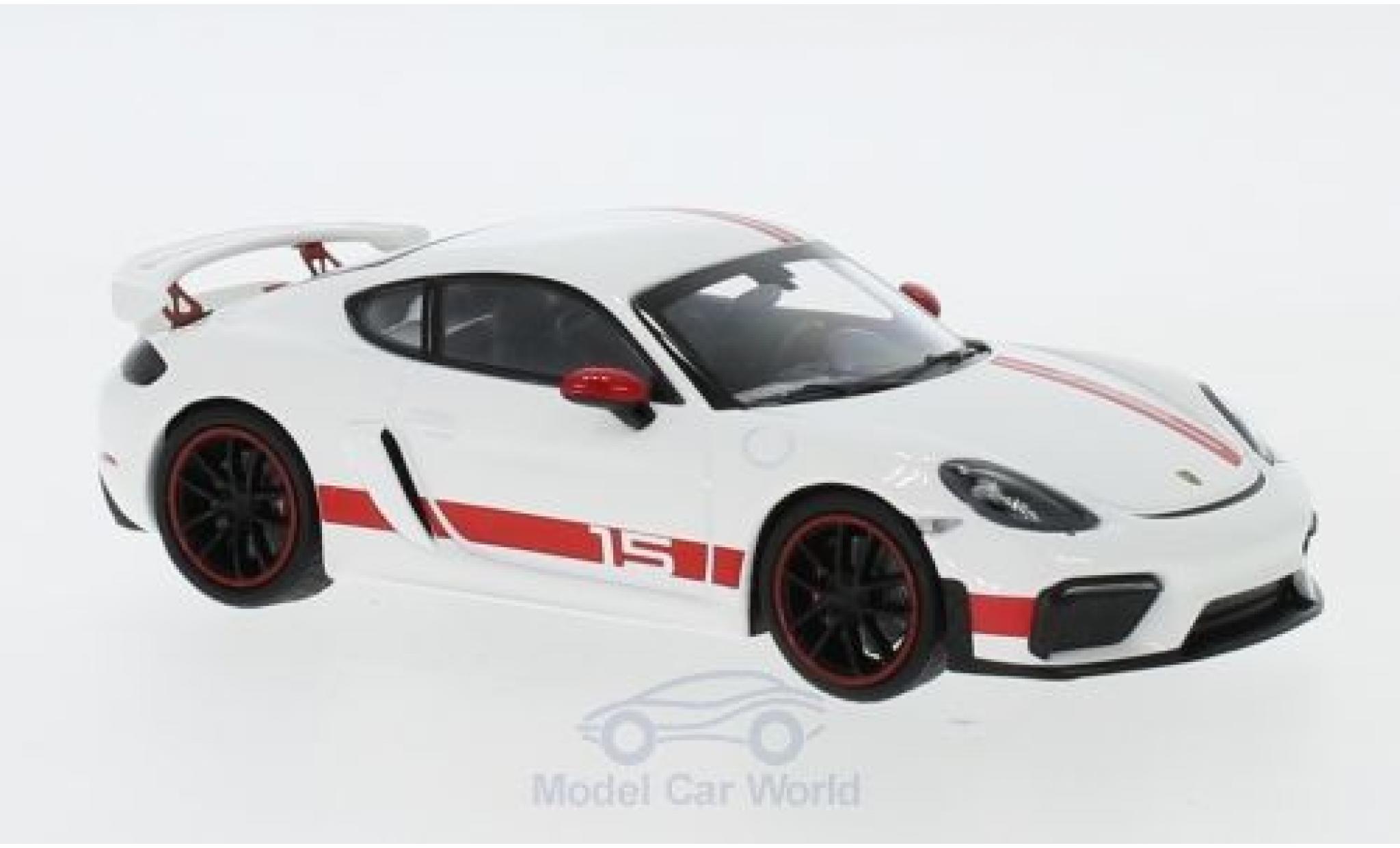 Porsche Cayman 1/43 Minichamps 718 GT4 Sports Cup Edition wit/rood 2019 modelauto