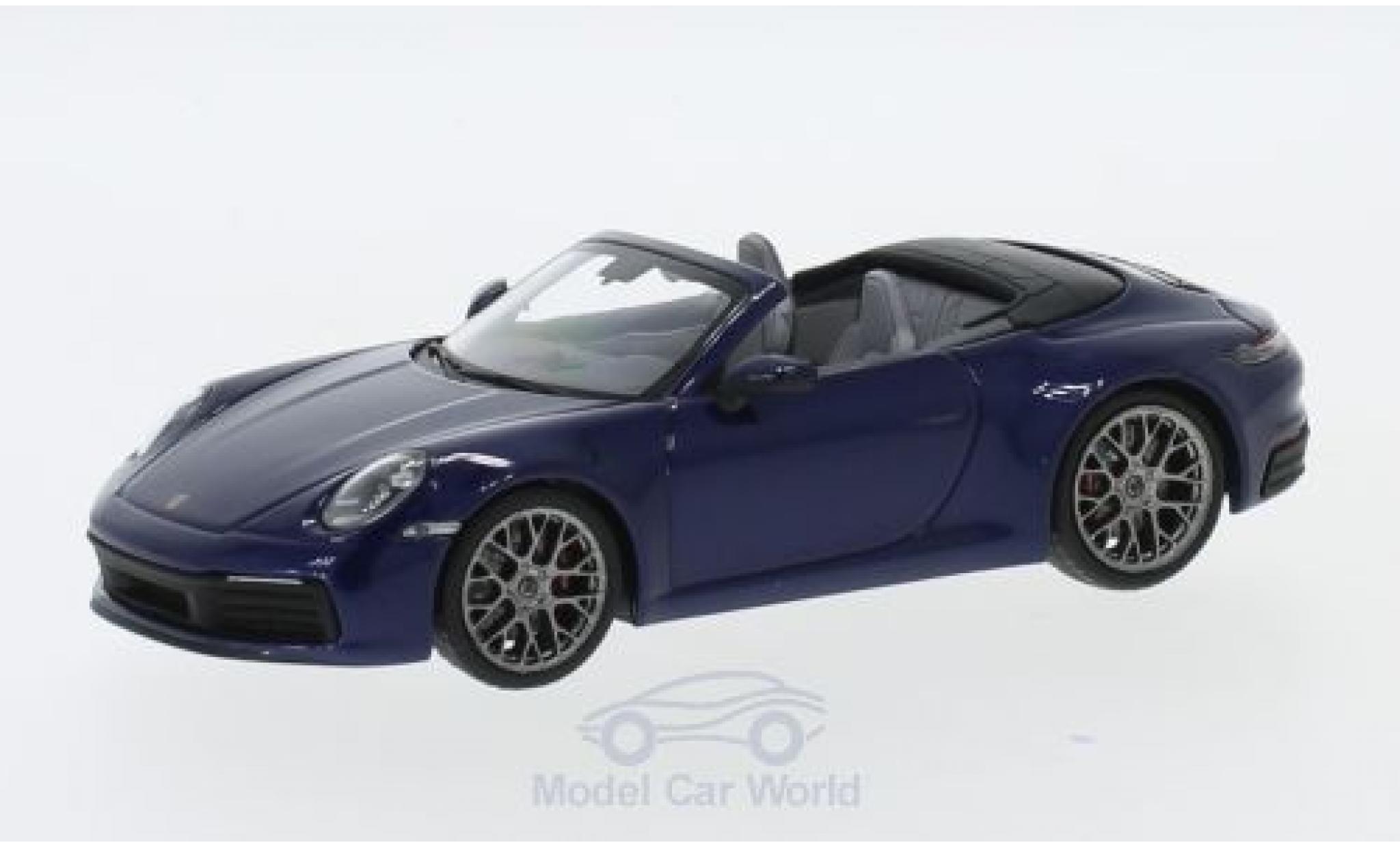 Porsche 992 4S 1/43 Minichamps 911 () Carrera 4S Cabriolet metallic blauw 2019 modelauto