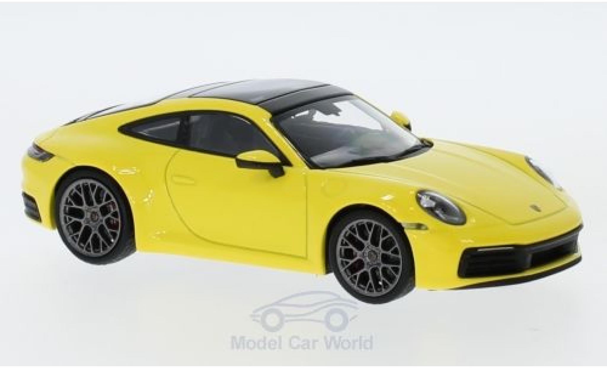 Porsche 992 4S 1/43 Minichamps 911 () Carrera 4S geel 2019 modelauto