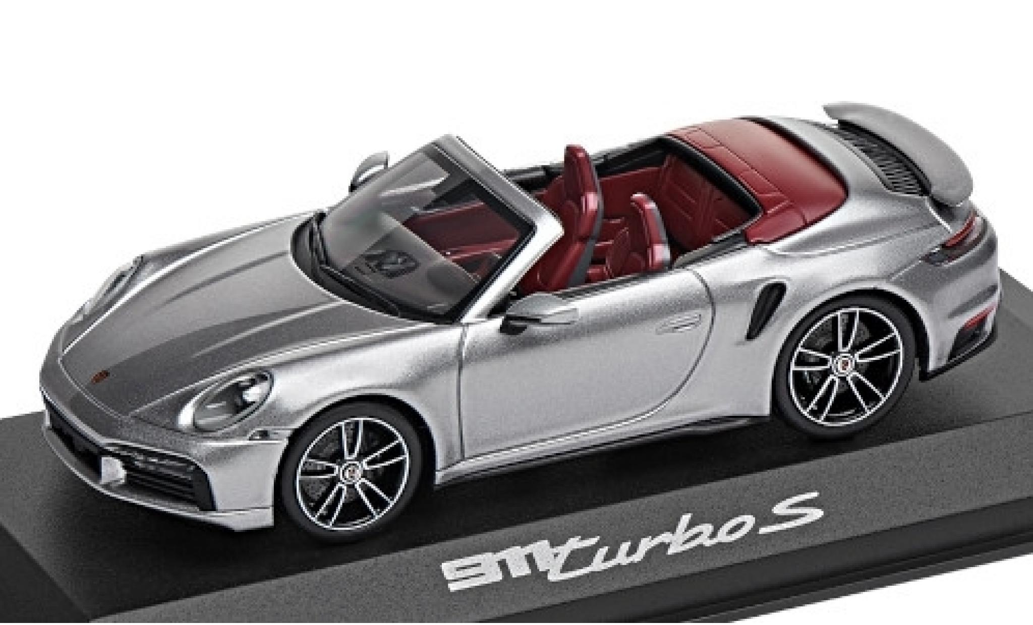 Porsche 992 Turbo s 1/43 Minichamps 911 () Turbo S Cabriolet grijs 2020 modelauto