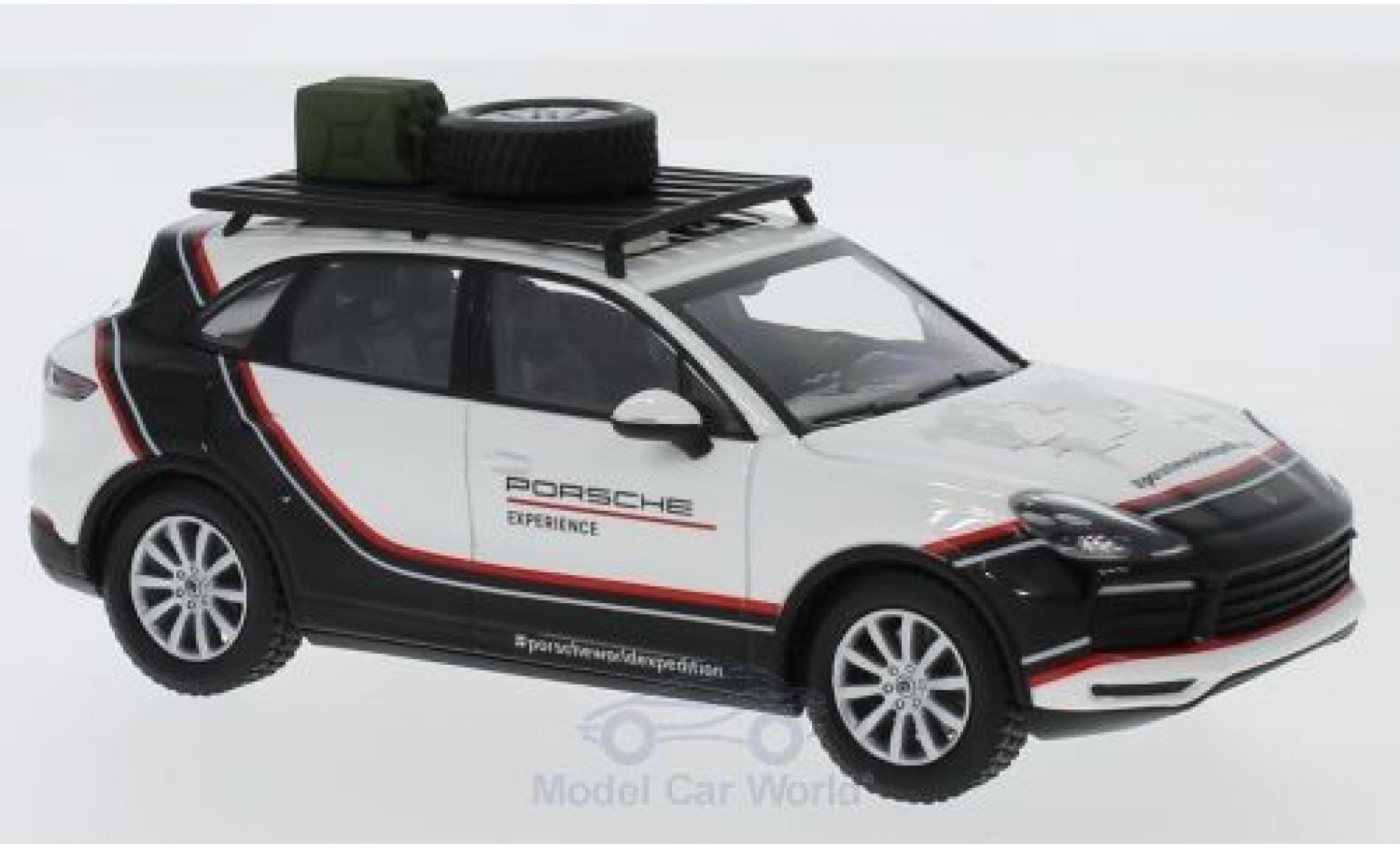 Porsche Cayenne S 1/43 Minichamps wit/zwart 2018 World Expedition modelauto