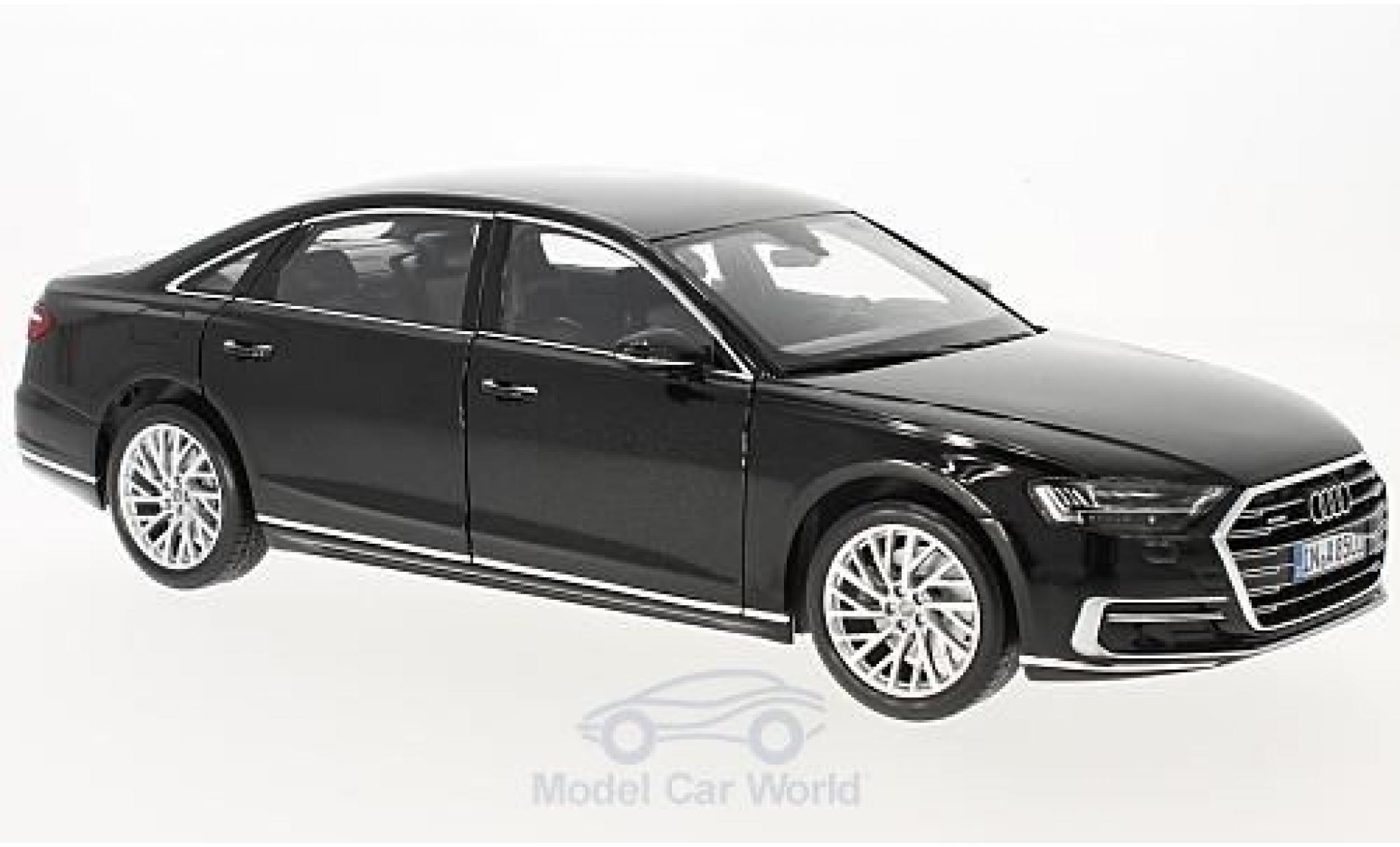 Audi A8 1/18 Norev L metallic zwart 2017 modelauto
