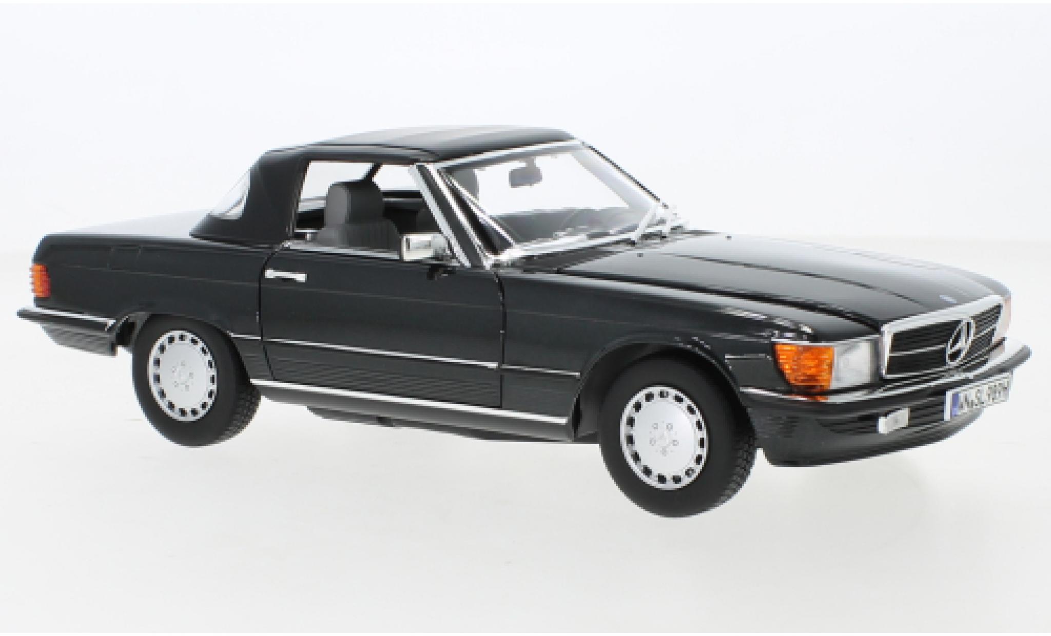 Mercedes 300 1/18 Norev SL (R107) blauw 1985 modelauto