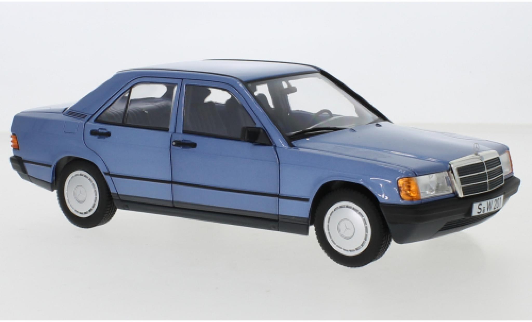 Mercedes 190 1/18 Norev E (W201) metallic blauw 1982 modelauto