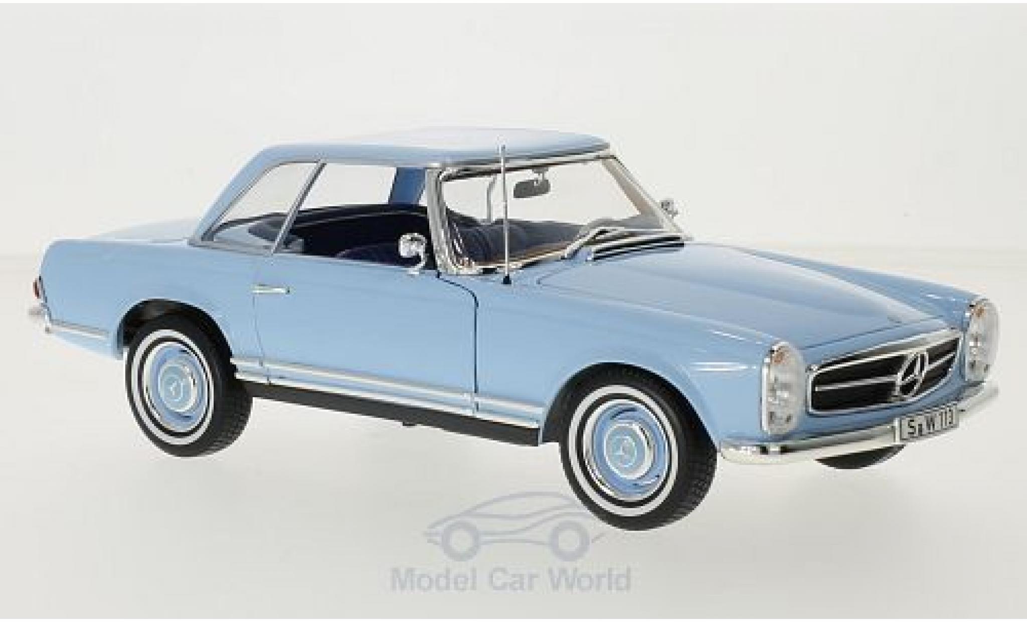 Mercedes 230 1/18 Norev SL (W113) HardTop blauw 1963 modelauto