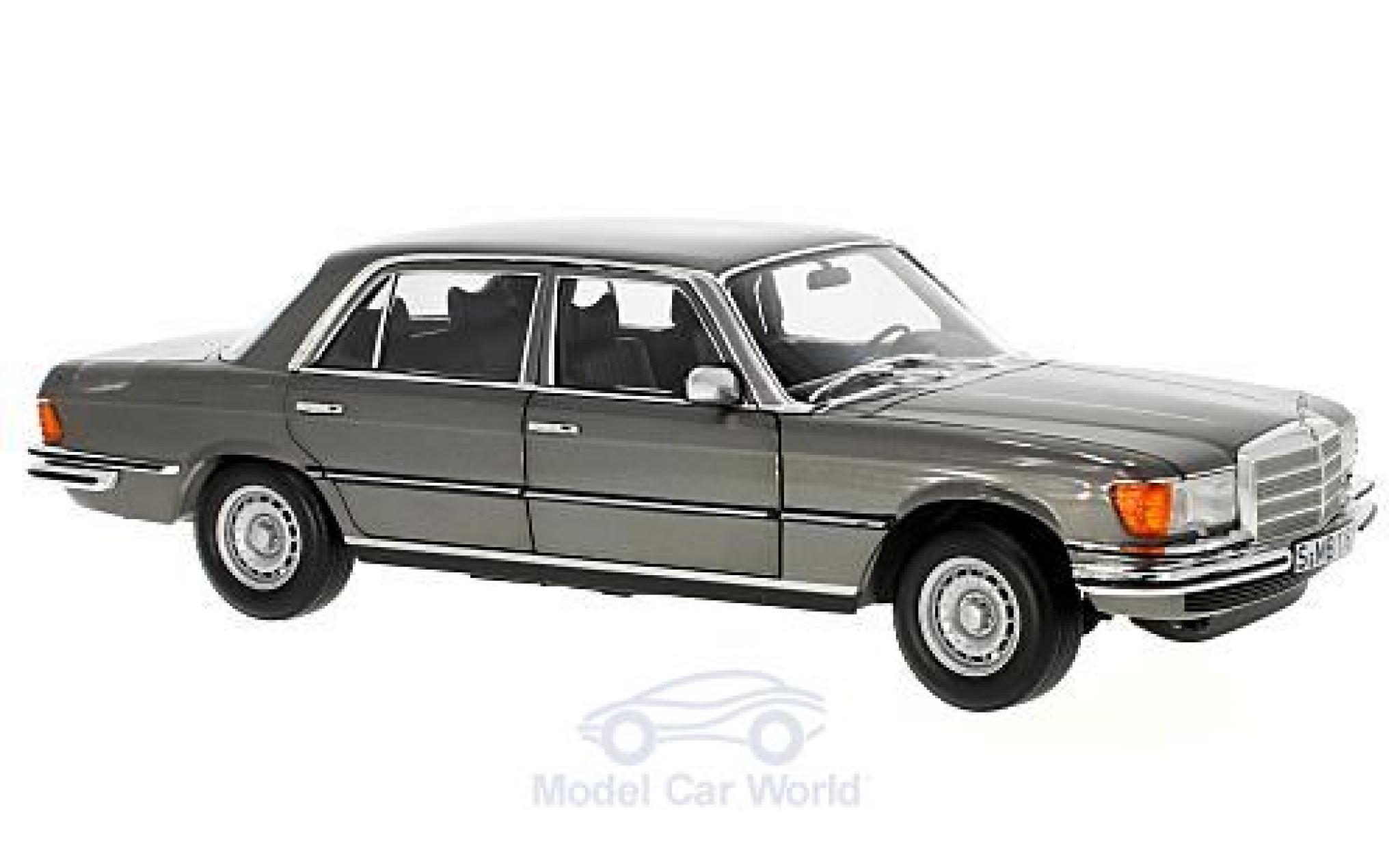 Mercedes 450 SEL 1/18 Norev SEL 6.9 (W116) metallic grijs 1976 modelauto